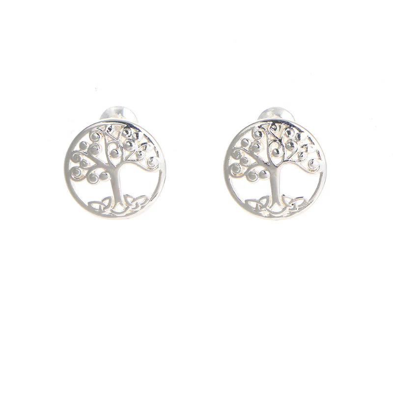Grá Collection Silver Plated Tree Of Life Earrings - Image 2