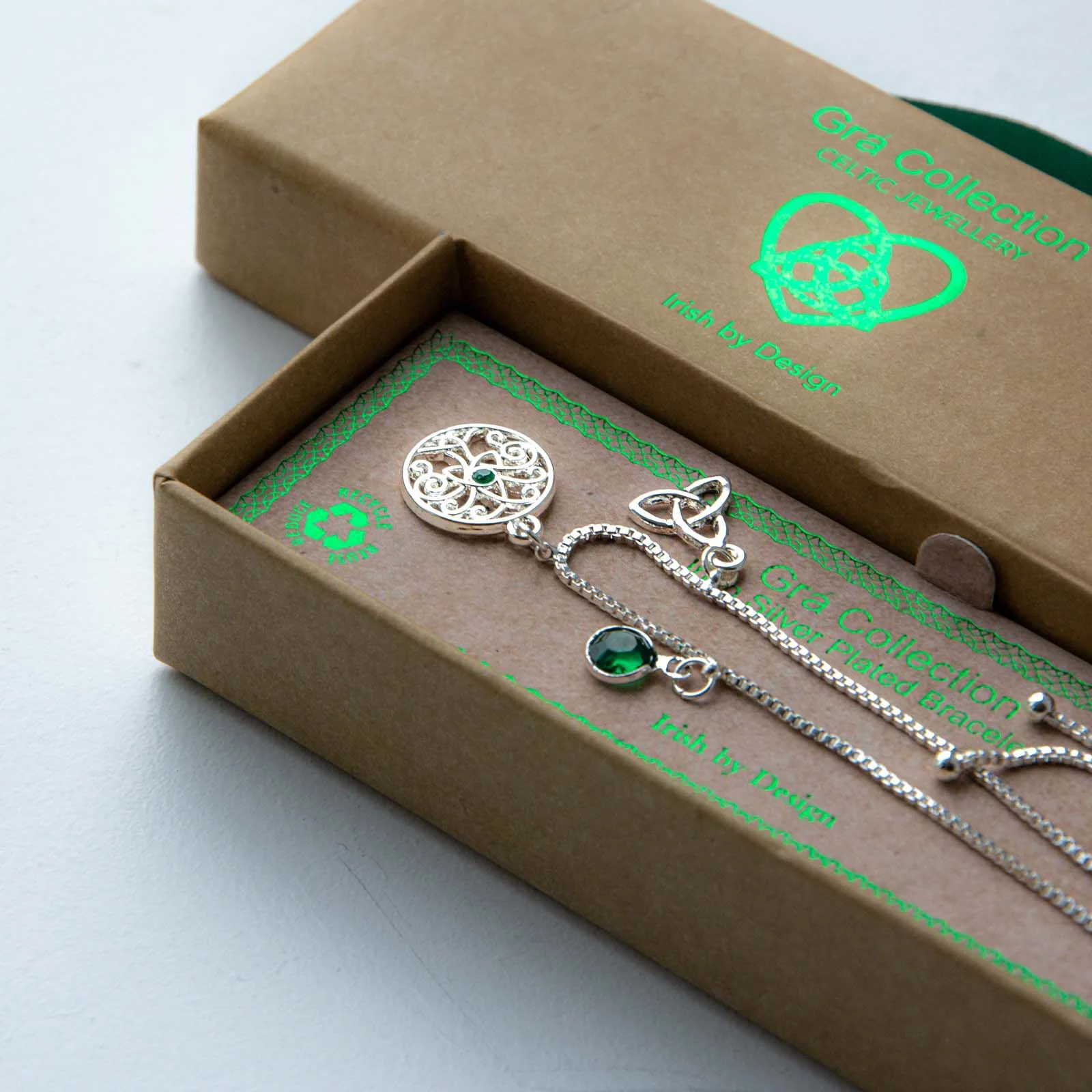 Grá Collection Silver Plated Trinity Drawstring Bracelet - Image 3
