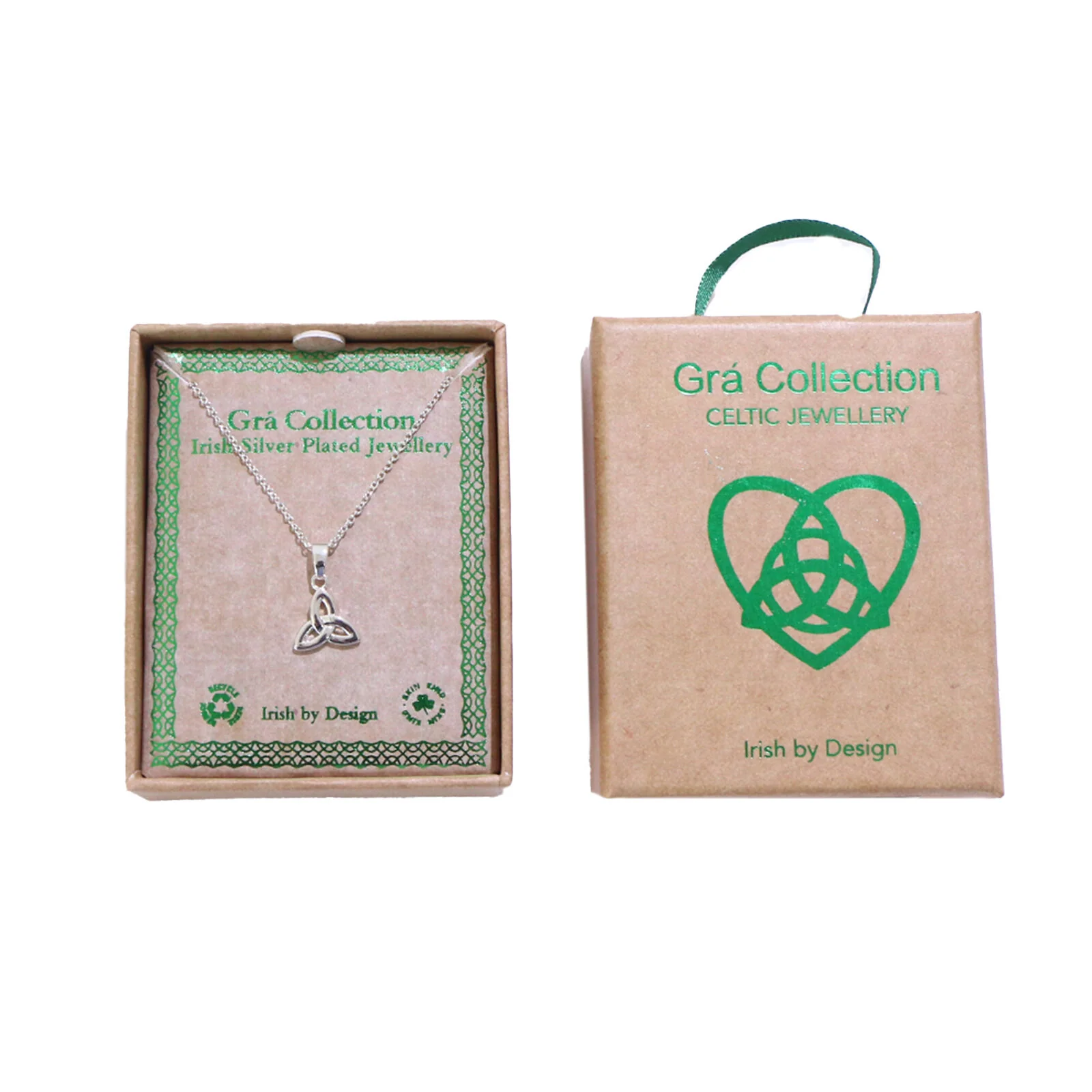 Grá Collection Silver Plated Trinity Knot Necklace - Image 2