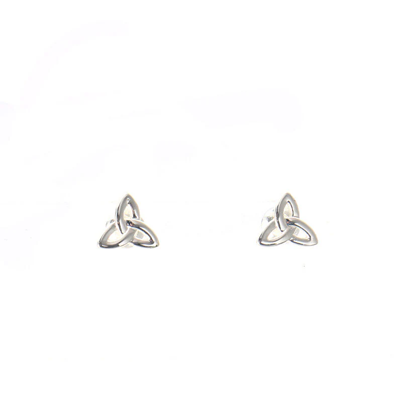 Grá Collection Silver Plated Trinity Knot Stud Earrings - Image 2