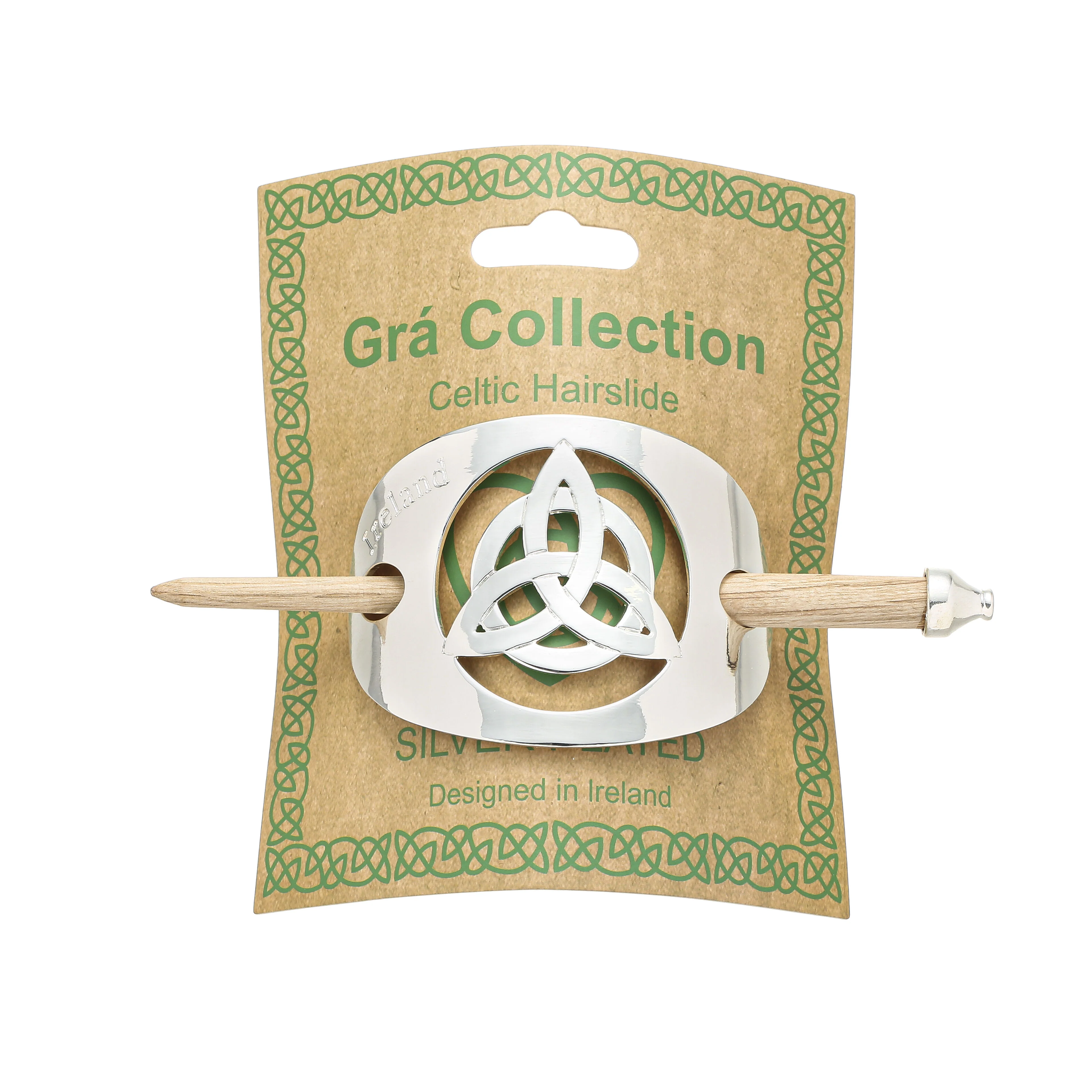 Grá Collection Trinity Knot Celtic Hairslide