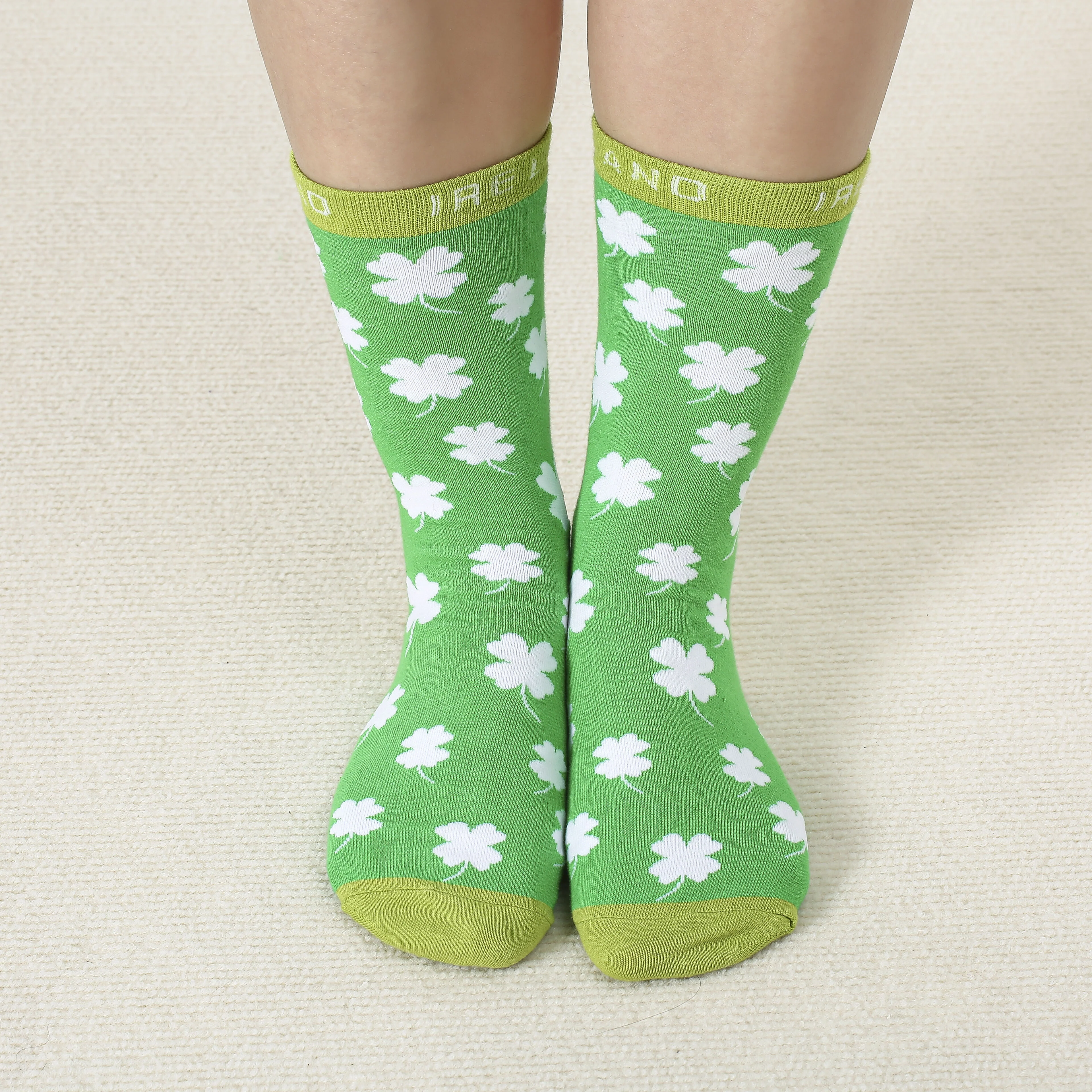 Green Black & Orange Shamrock Socks 3 Pack - Image 2