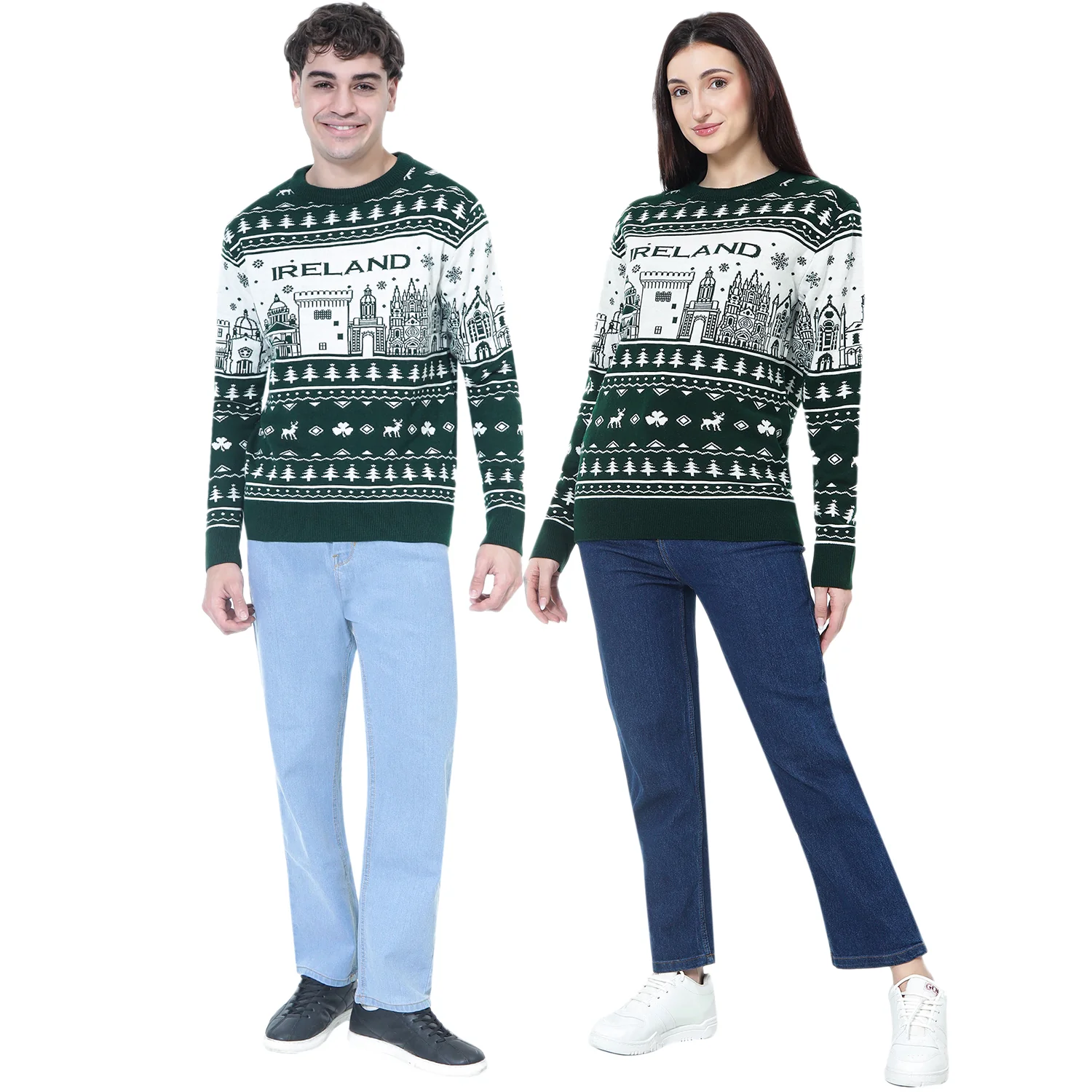 Green & Latte Christmas Jumper