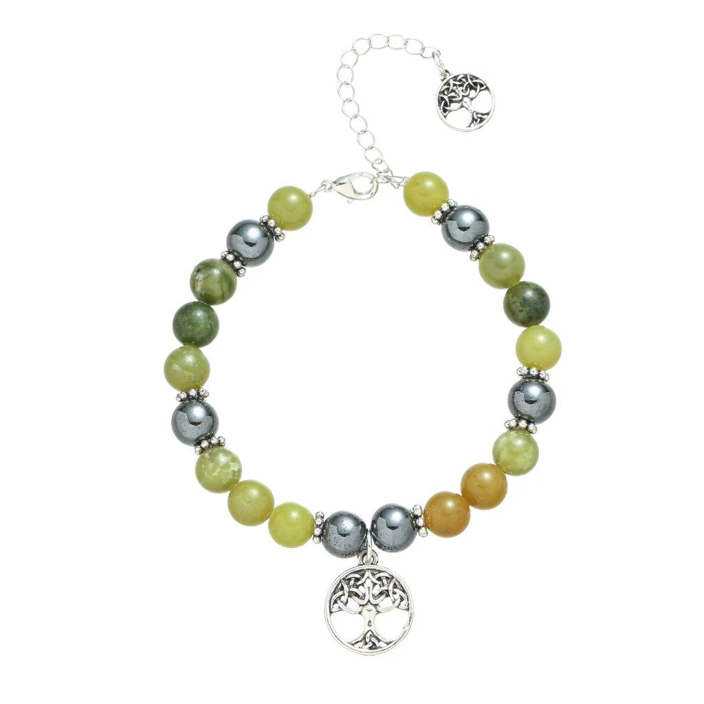 Green Marble Tree of Life Bracelet