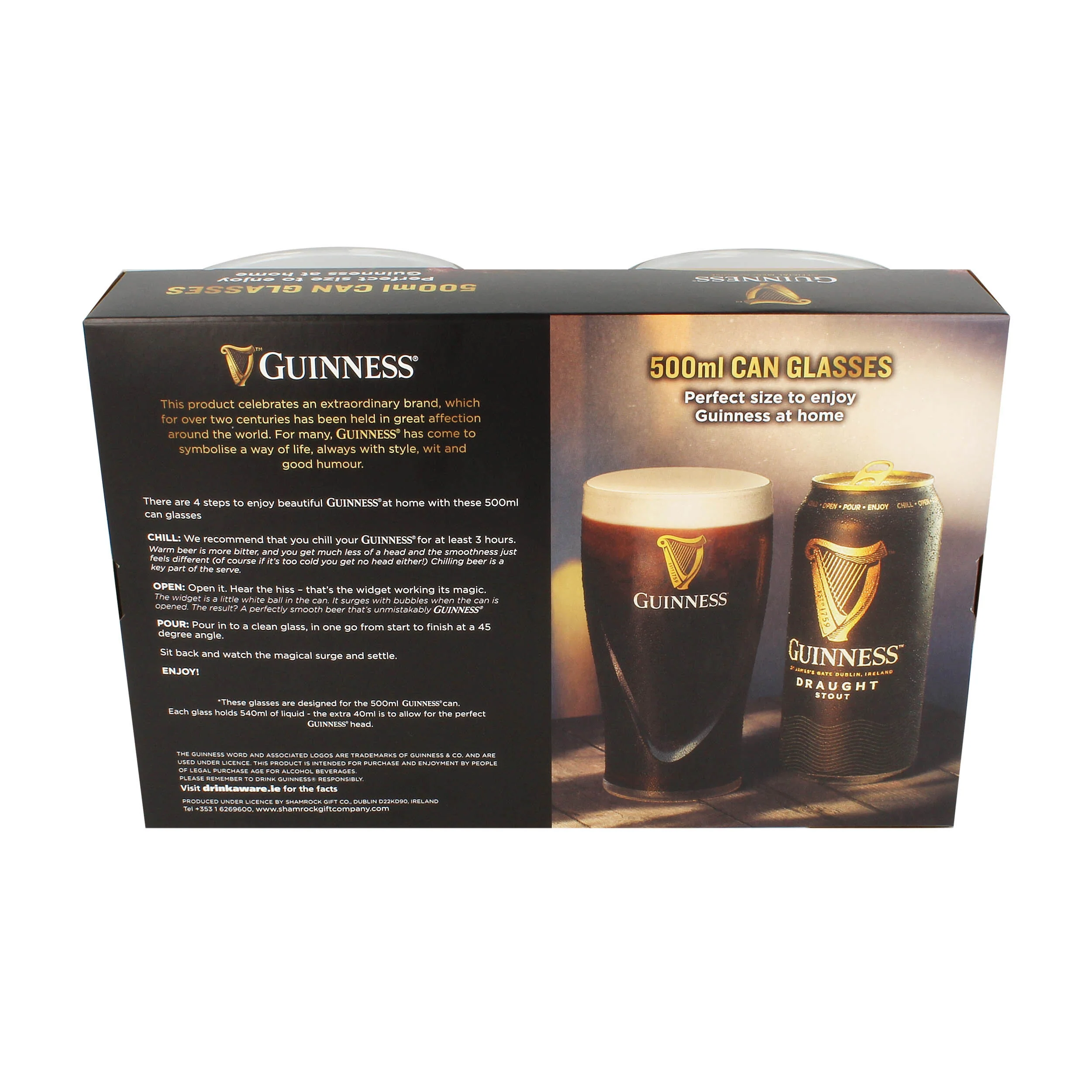 Guinness 500ml Can 2 Pack Pint Glass - Image 6