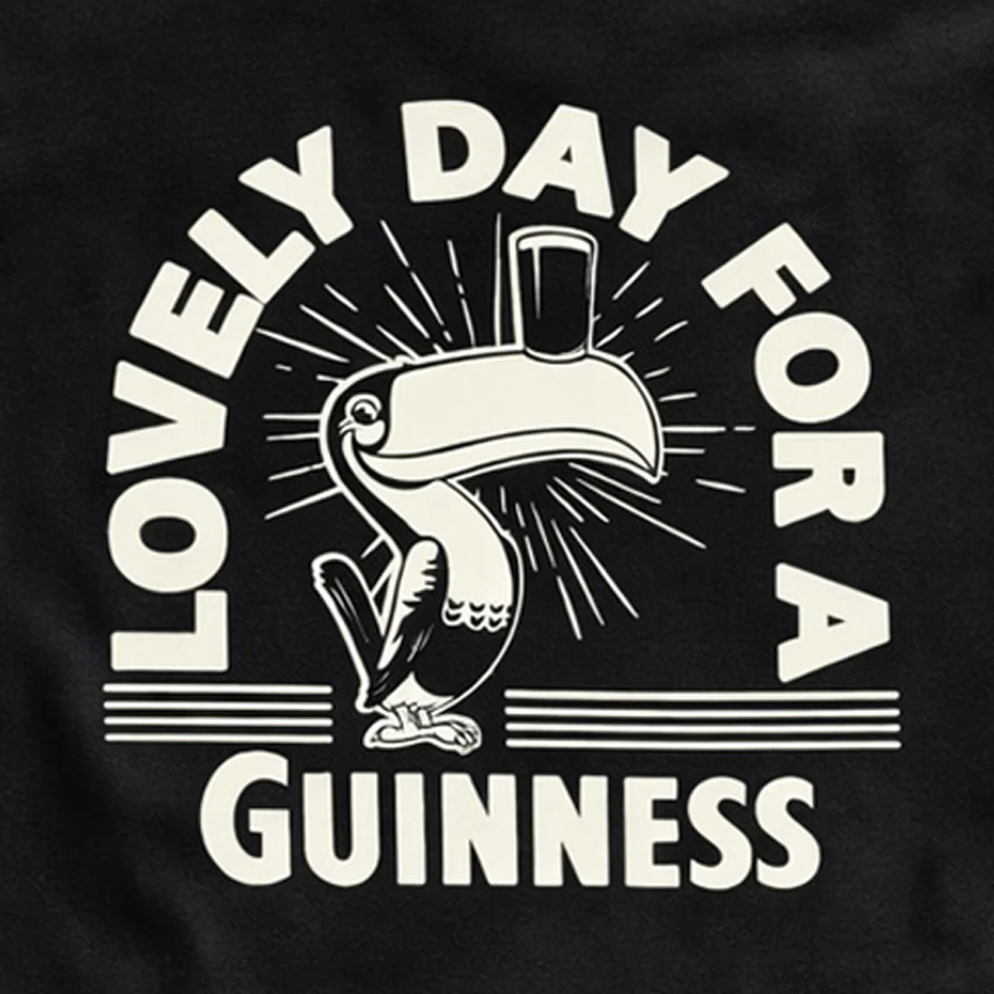 Guinness Black & Cream Toucan Lovely Day T-Shirt - Image 4