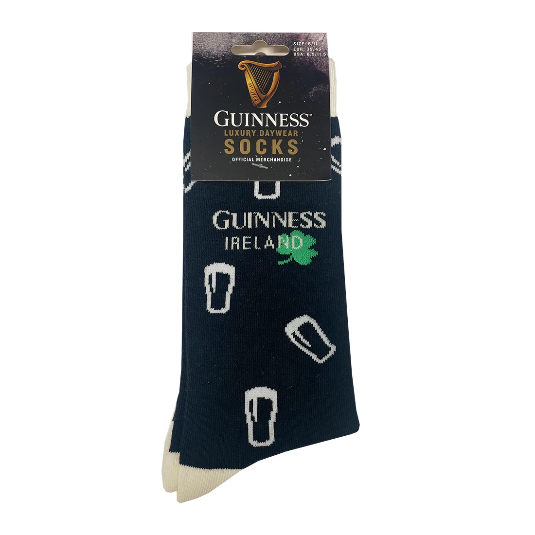 Guinness Black Ireland Shamrock Pint Socks - Image 3