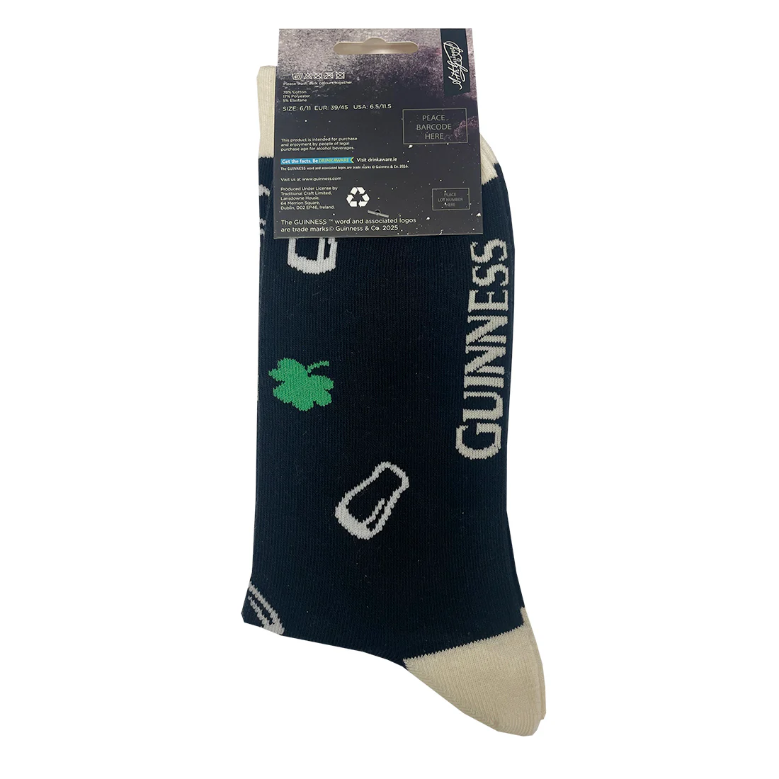 Guinness Black Ireland Shamrock Pint Socks - Image 4