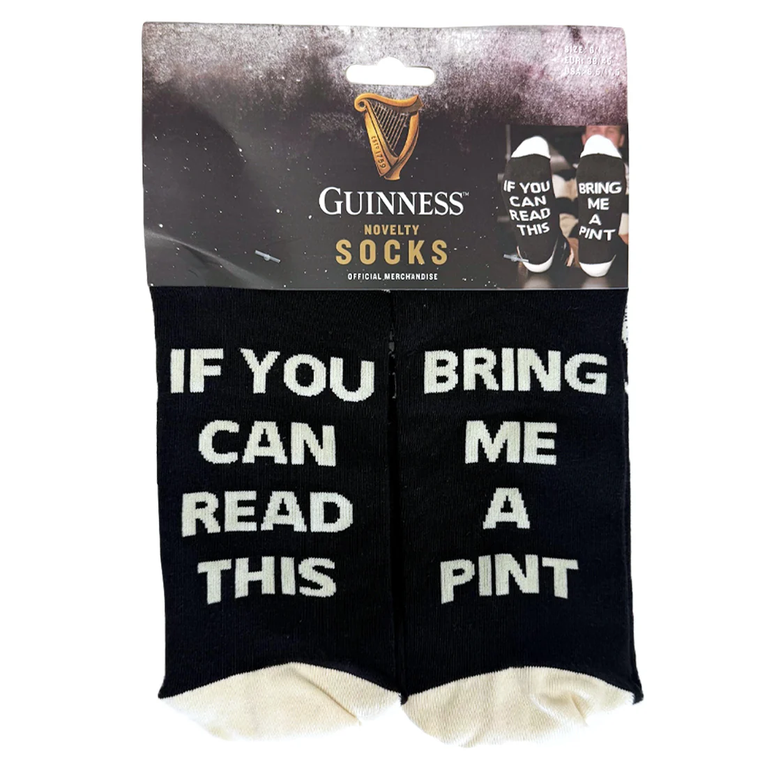 Guinness Bring Me A Pint Cream And Black Crew Socks - Image 2