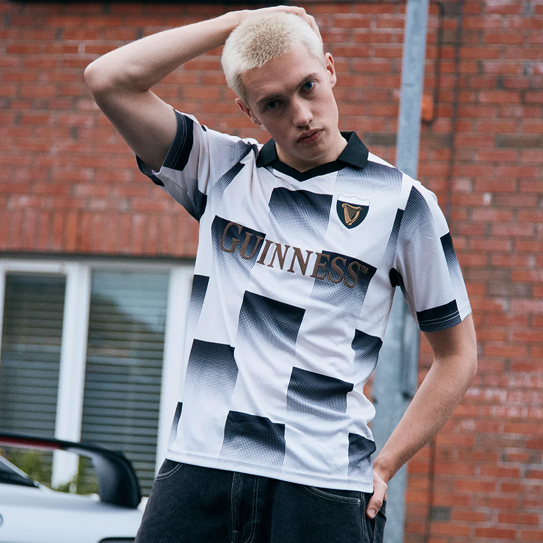 Guinness Cream and Black Check Performance Top - Image 2