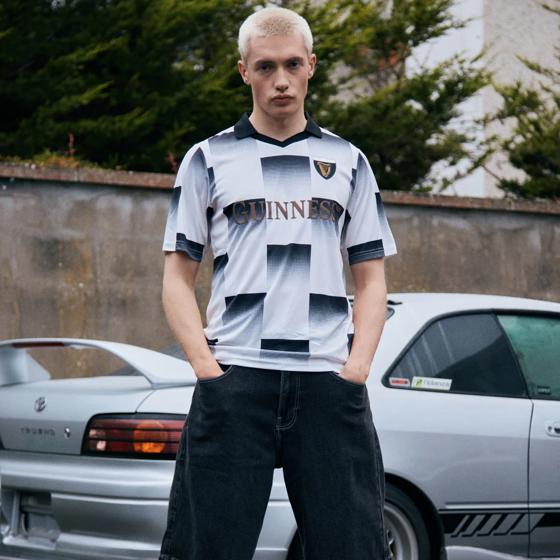 Guinness Cream and Black Check Performance Top - Image 3