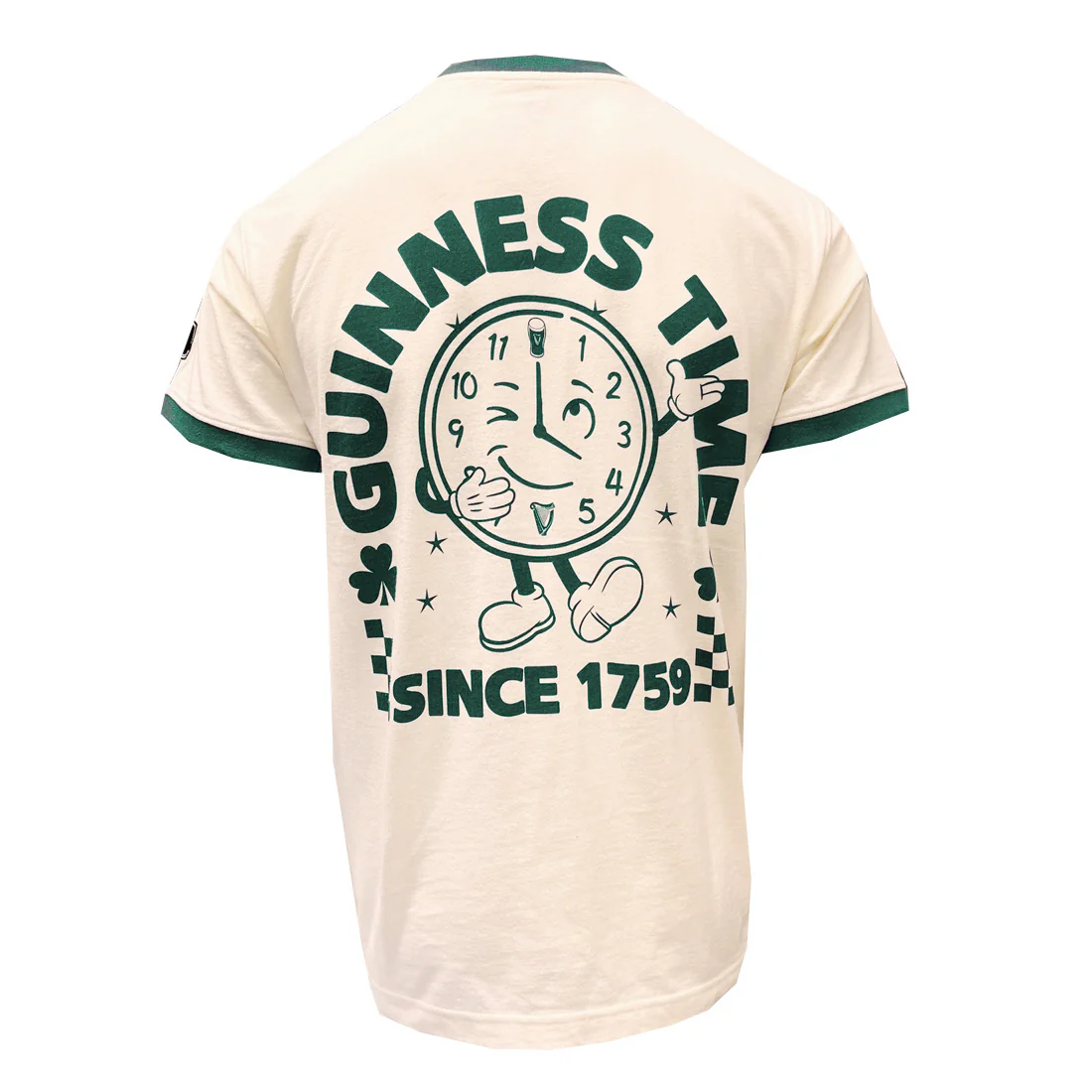 Guinness Cream & Green Time Clock T-Shirt - Image 4