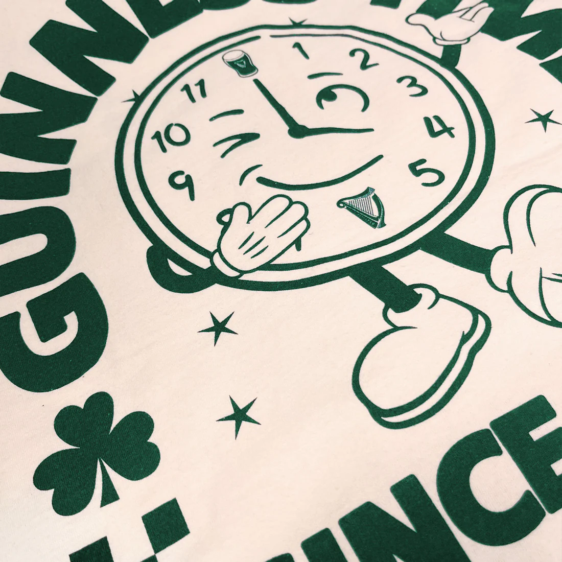 Guinness Cream & Green Time Clock T-Shirt - Image 6