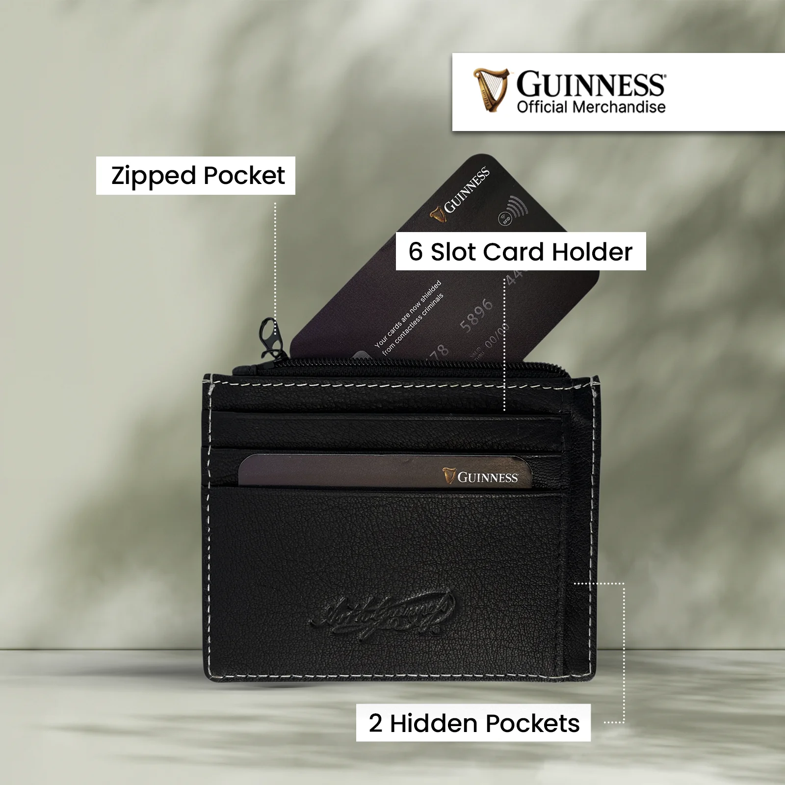 Guinness Credit Card Holder With Zip Pocket - Image 2