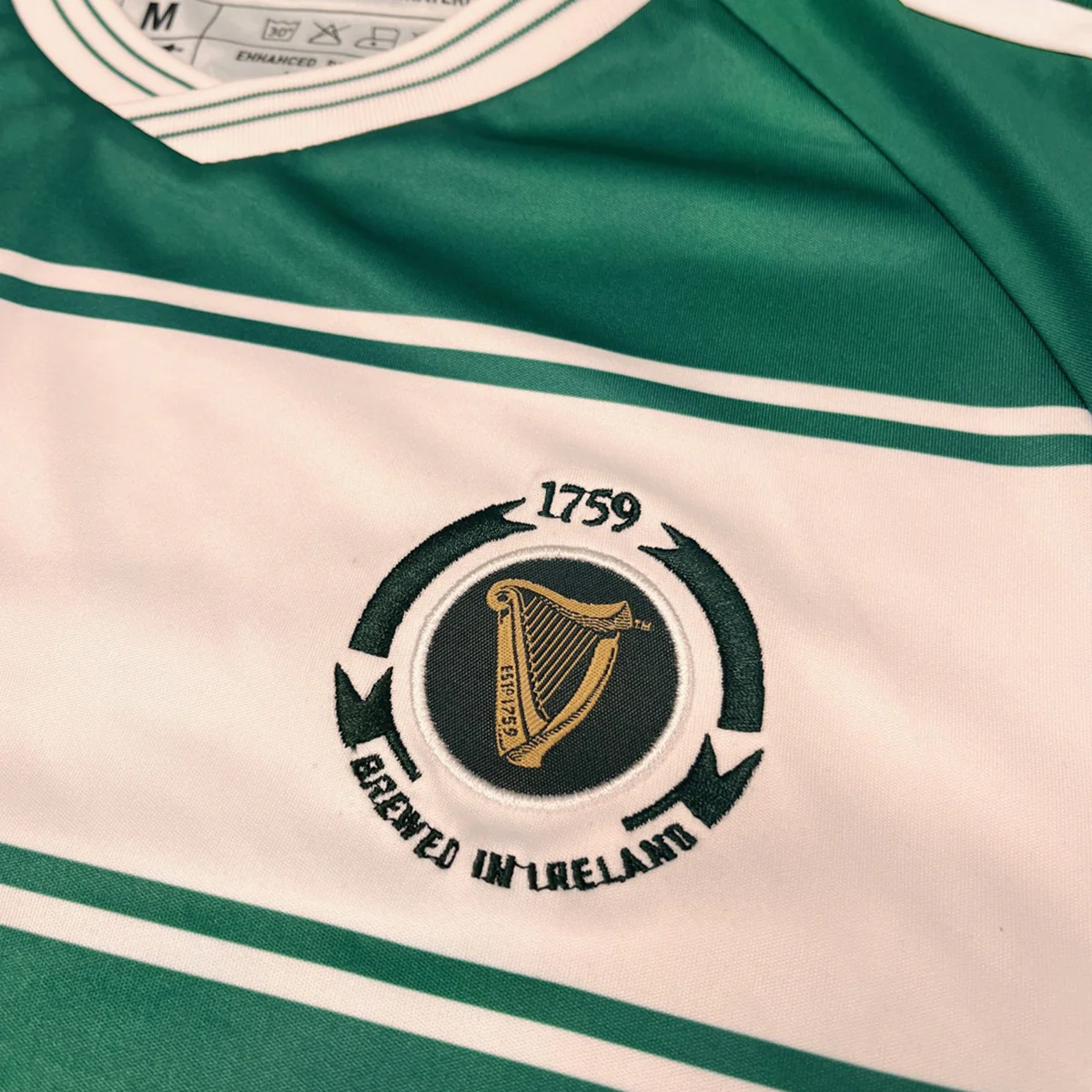 Guinness Green & White Striped Football Top - Image 6