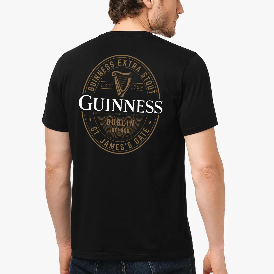 Guinness Harp Black Short Sleeve T-Shirt - Image 3
