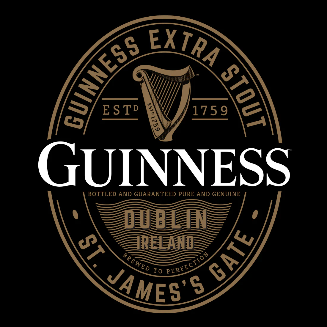 Guinness Harp Black Short Sleeve T-Shirt - Image 6