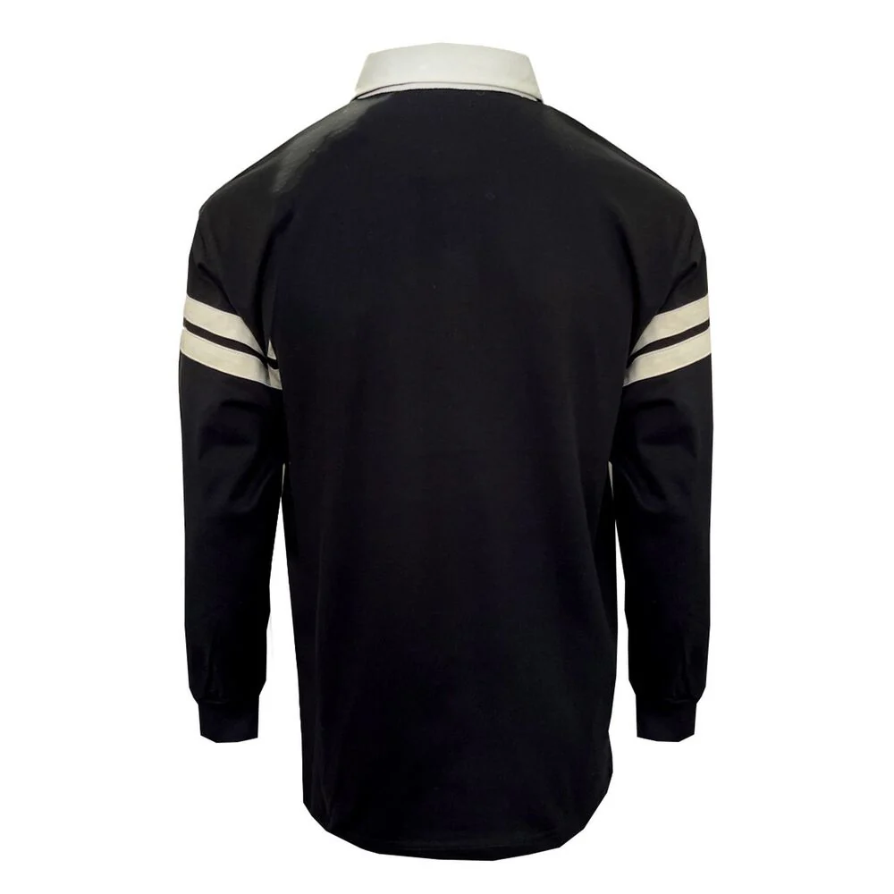 Guinness Harp Long Sleeve Rugby Shirt Cream and Black - Image 4