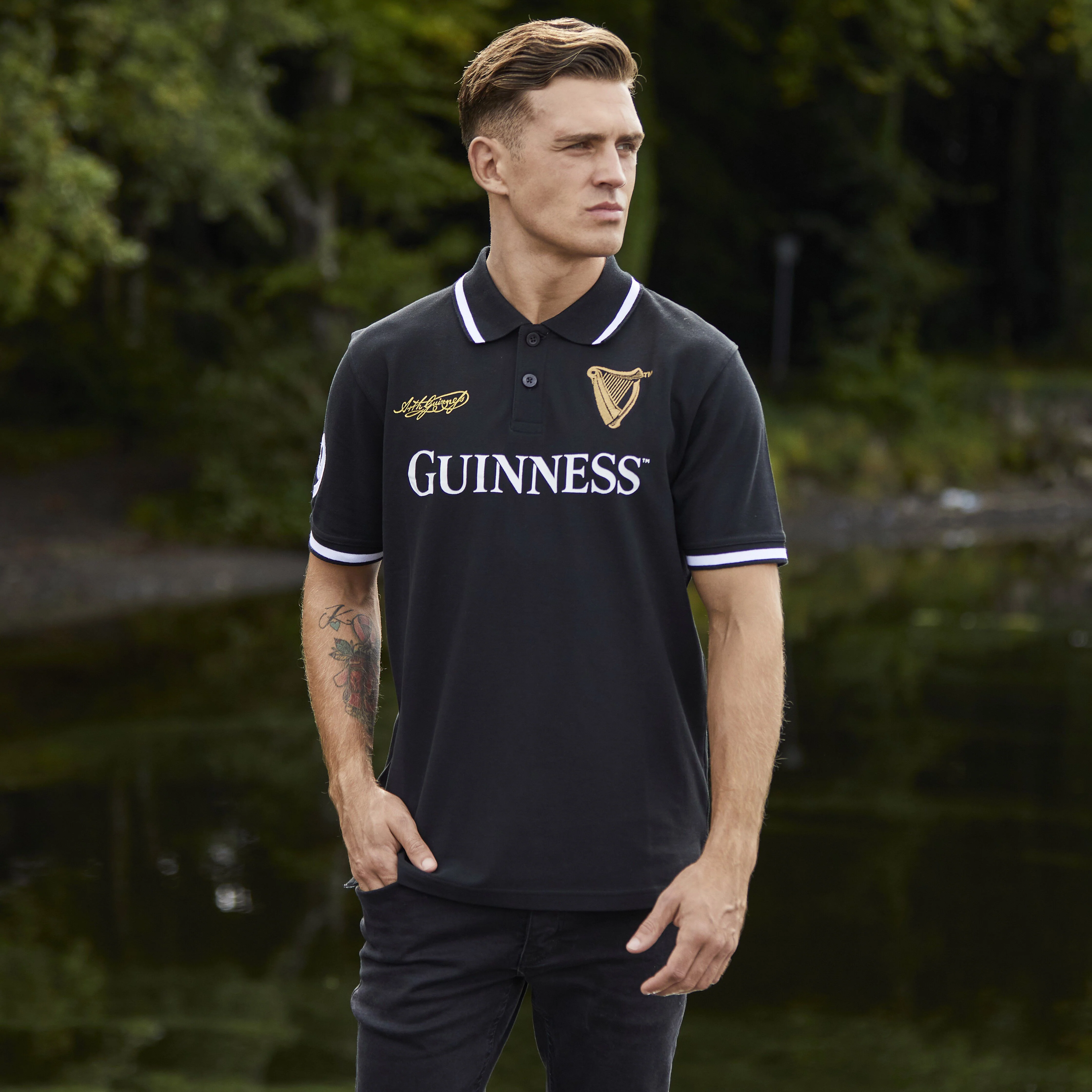 Guinness Men's Black Polo Shirt - Image 6