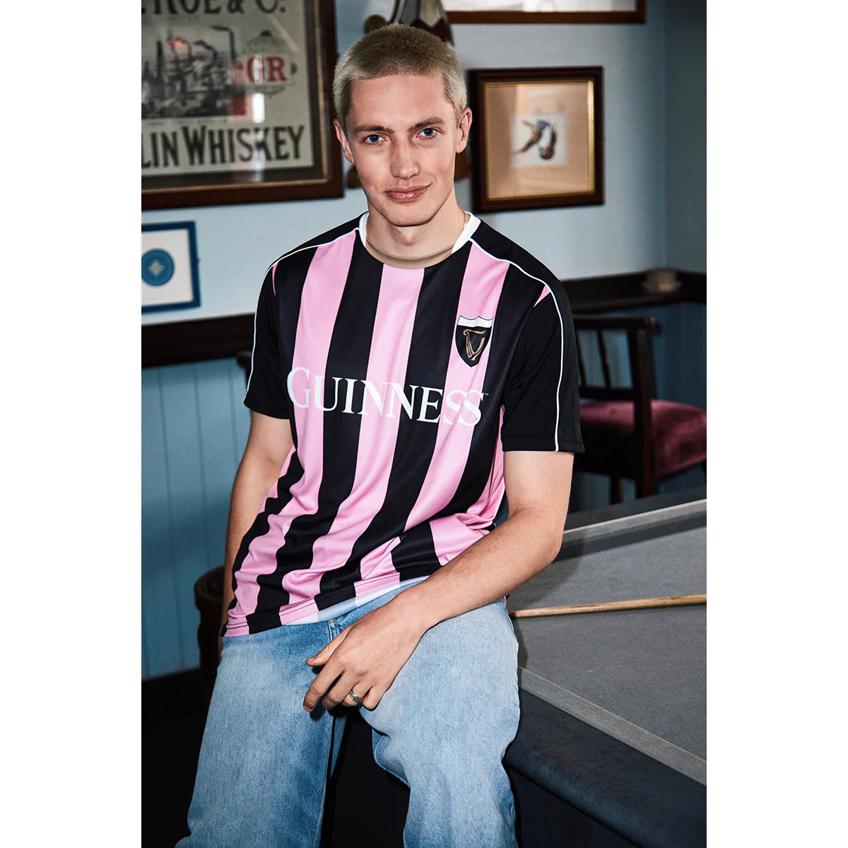 Guinness Pink & Black Striped Performance Top - Image 4