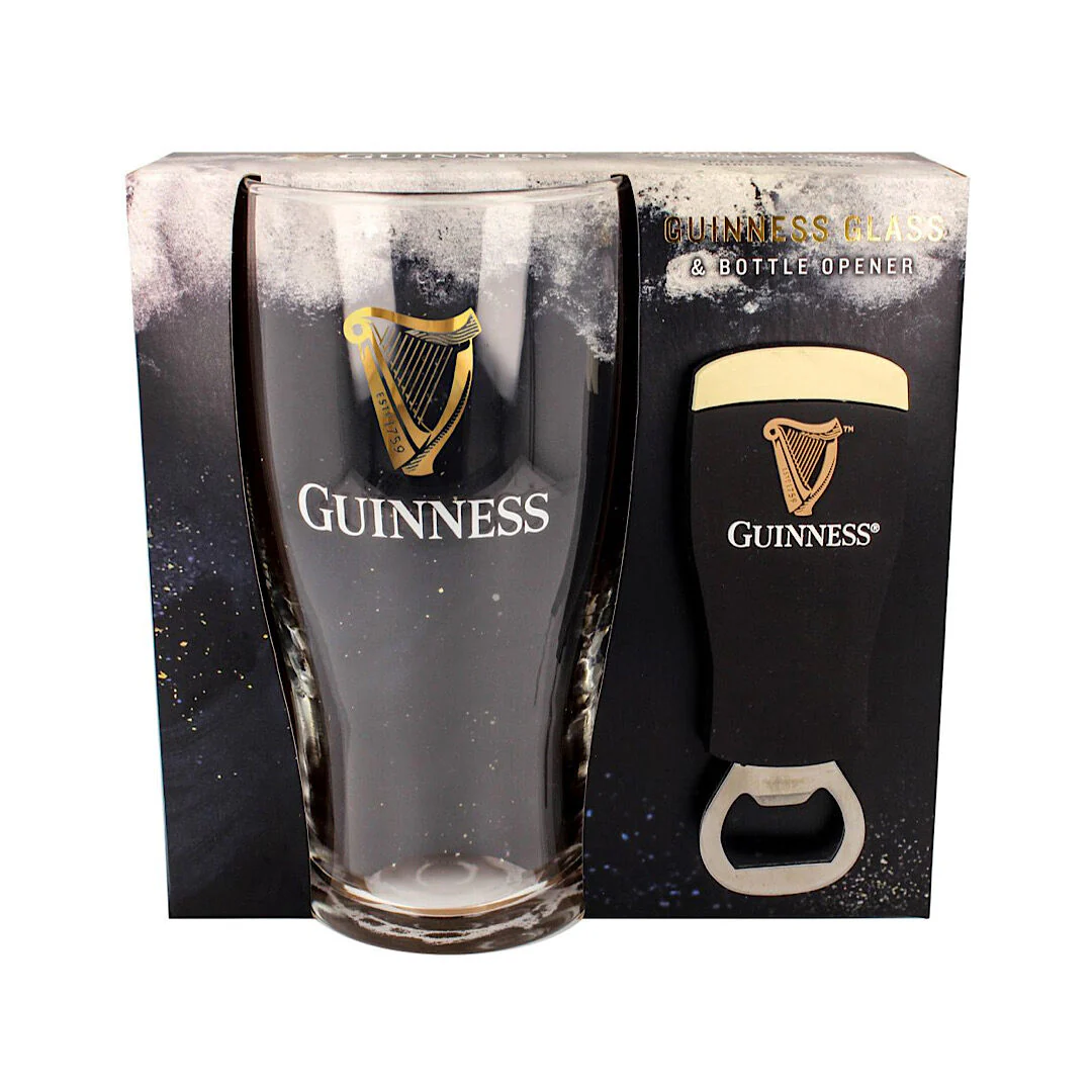 Guinness Pint Glass & Guinness Bottle Opener Gift Set