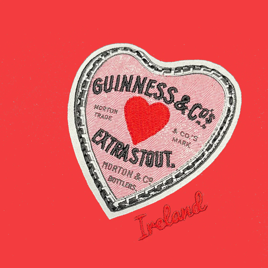 Guinness Red & Pink Heart Rugby Sweatshirt - Image 3