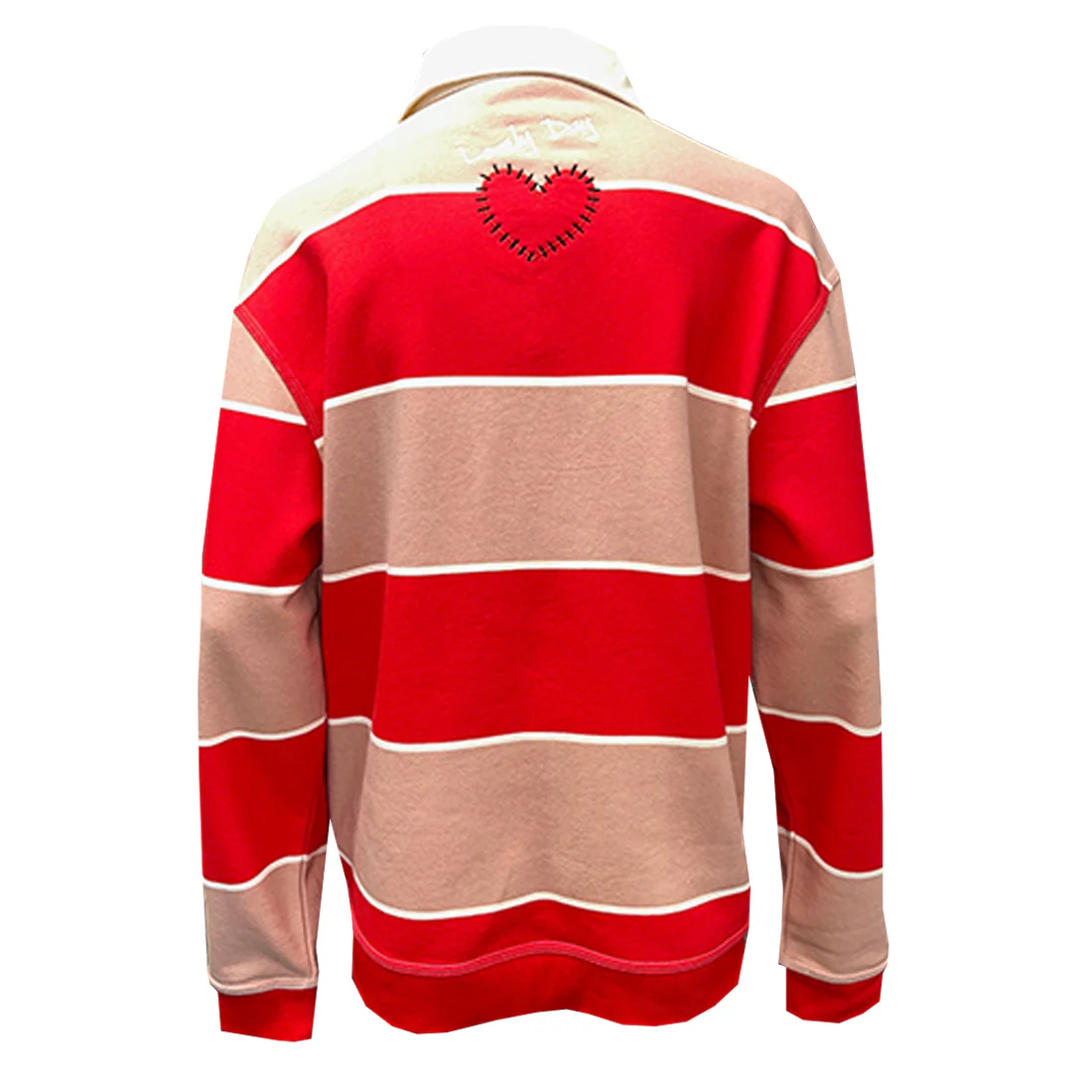 Guinness Red & Pink Heart Rugby Sweatshirt - Image 4