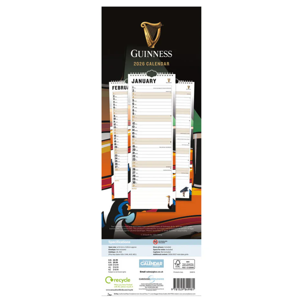 Guinness Slim Calendar 2026 - Image 3