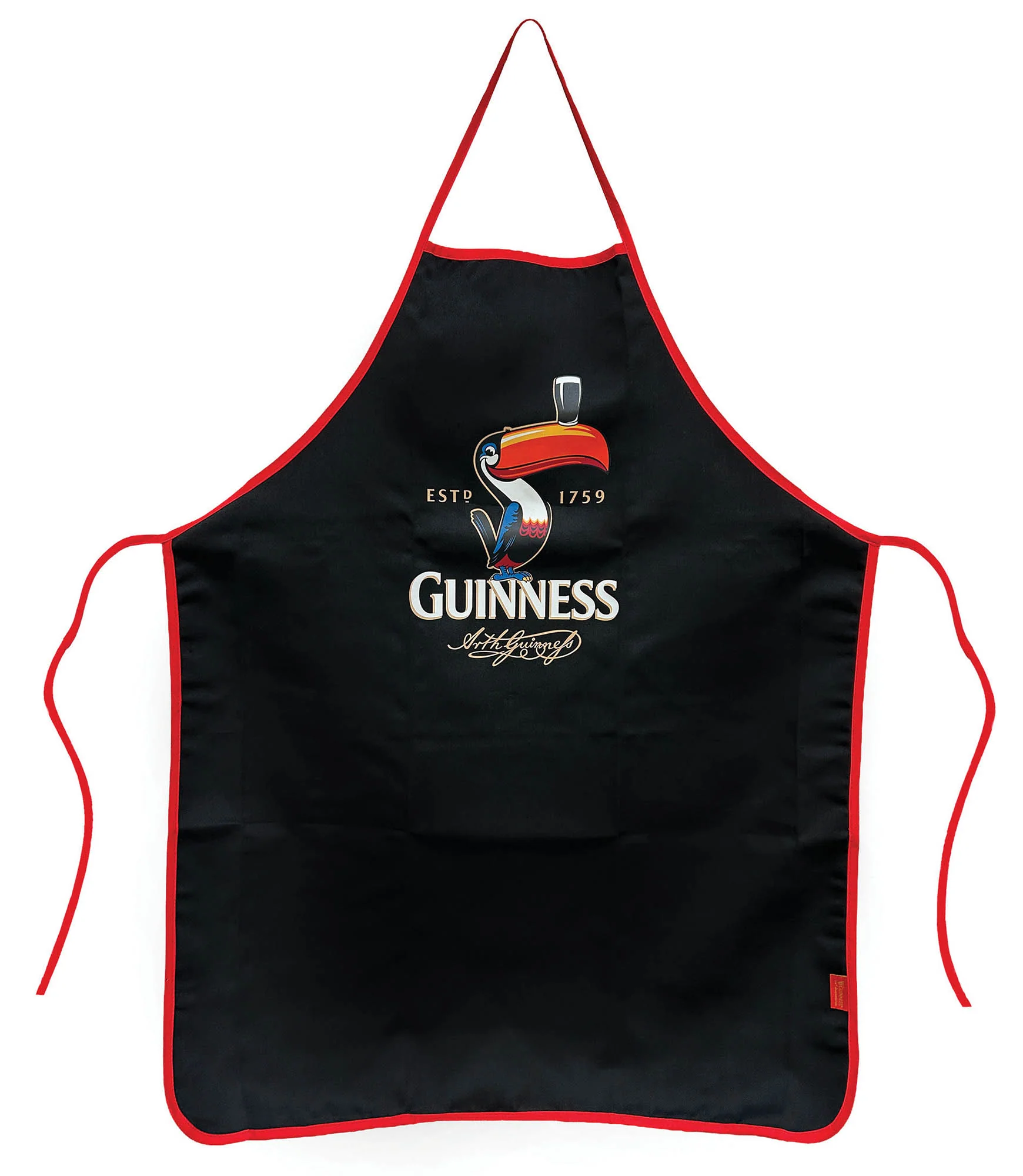 Guinness Toucan Apron Creamy With Red Trim