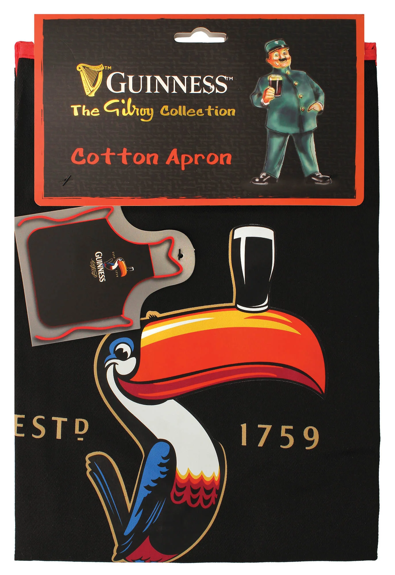 Guinness Toucan Apron Creamy With Red Trim - Image 2