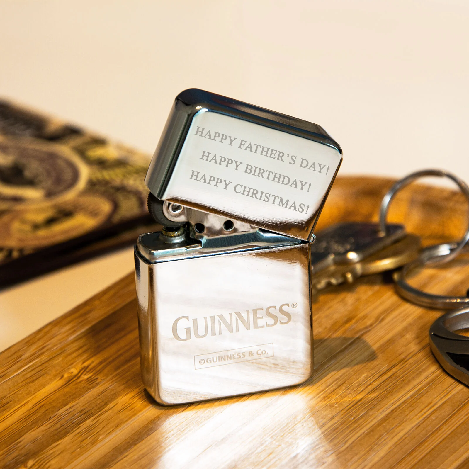 Guinness Windproof Embossed Label Oil Lighter - Image 2