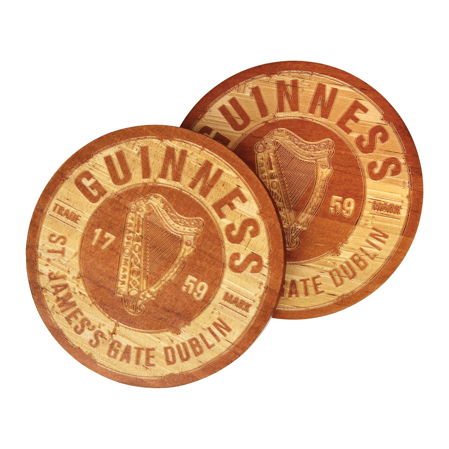 Guinness Wooden Barrel Coasters 6 Pack - Image 2