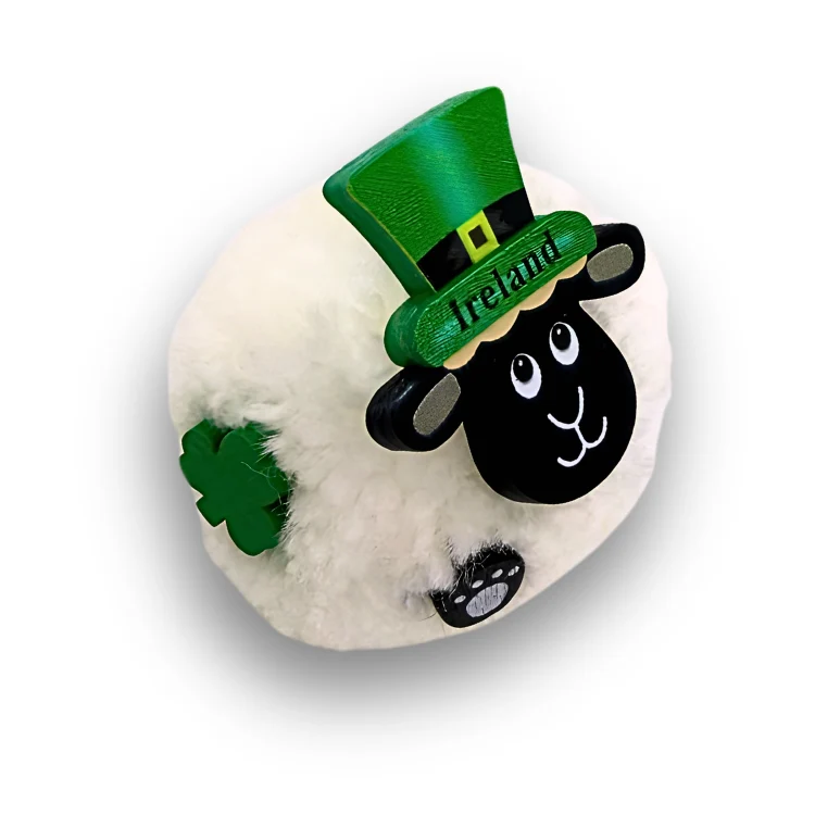 Handmade Wooden Sheep Hat Magnet - Image 2