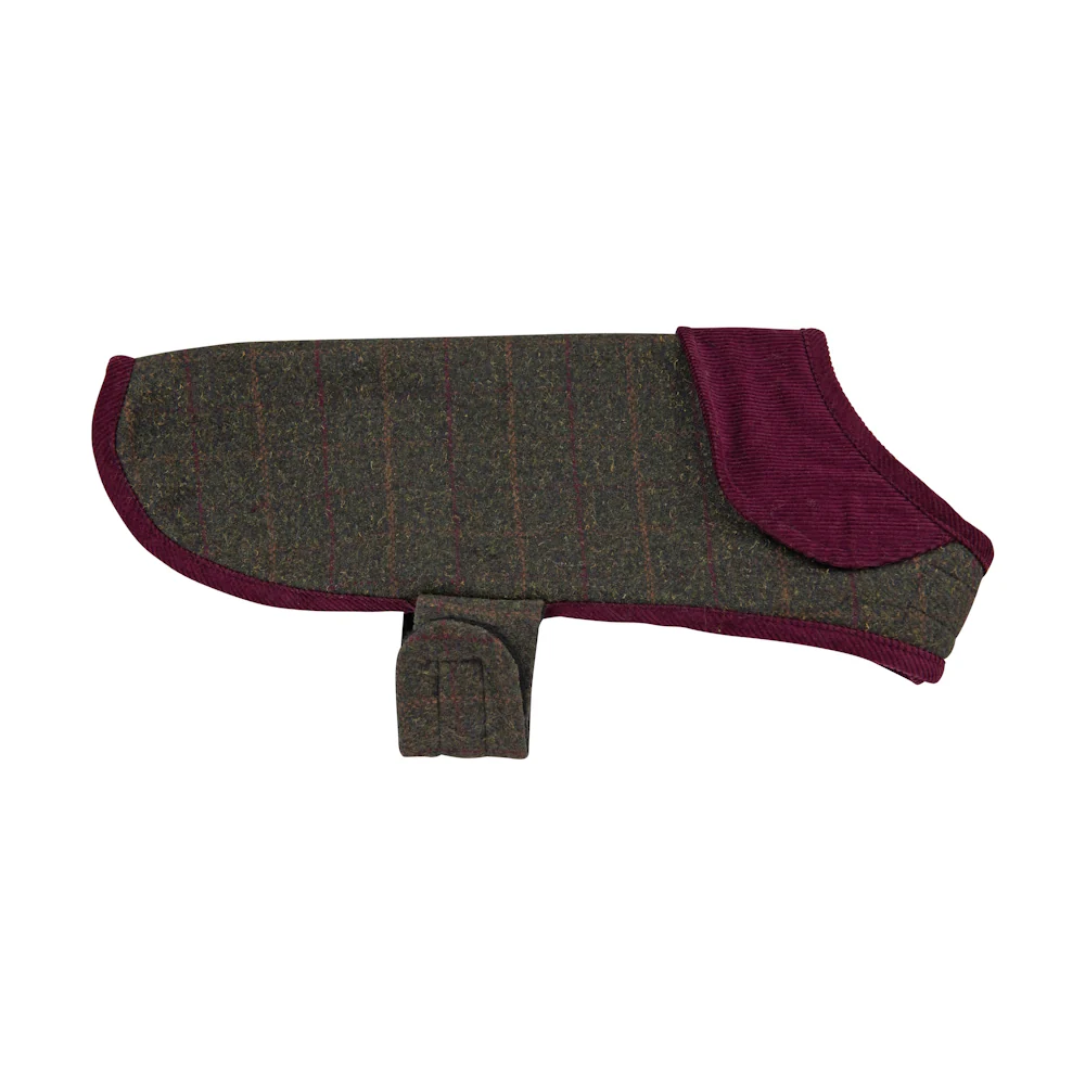 Heritage Tweed Small Green Checked Dog Coat - Image 3