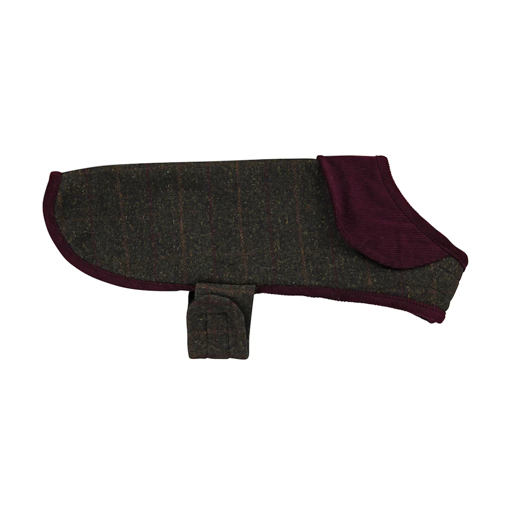 Heritage Tweed Small Green Checked Dog Coat - Image 4