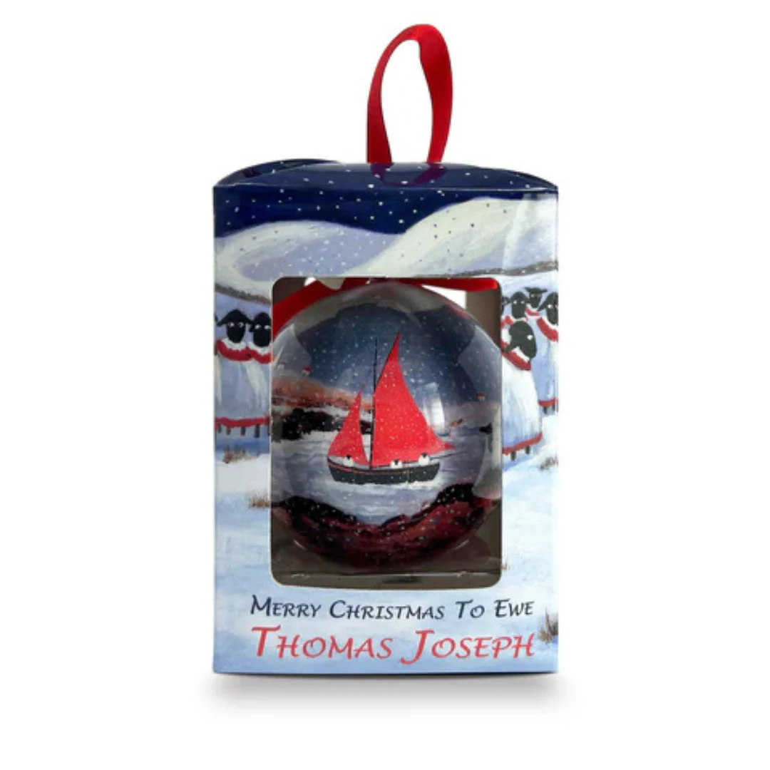 I Saw Three Sheep Gone Sailing Christmas Bauble - Image 2