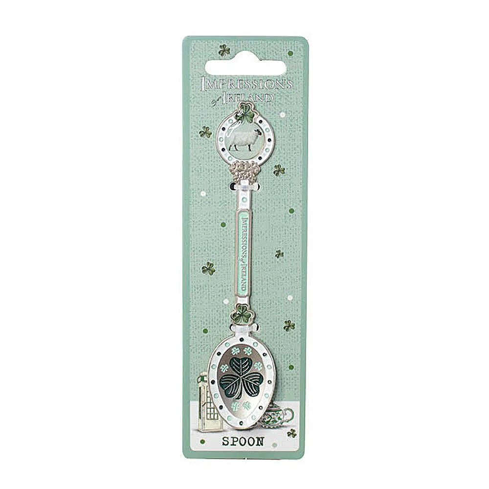 Impressions Of Ireland Collectible Spoon With Green Shamrock Design