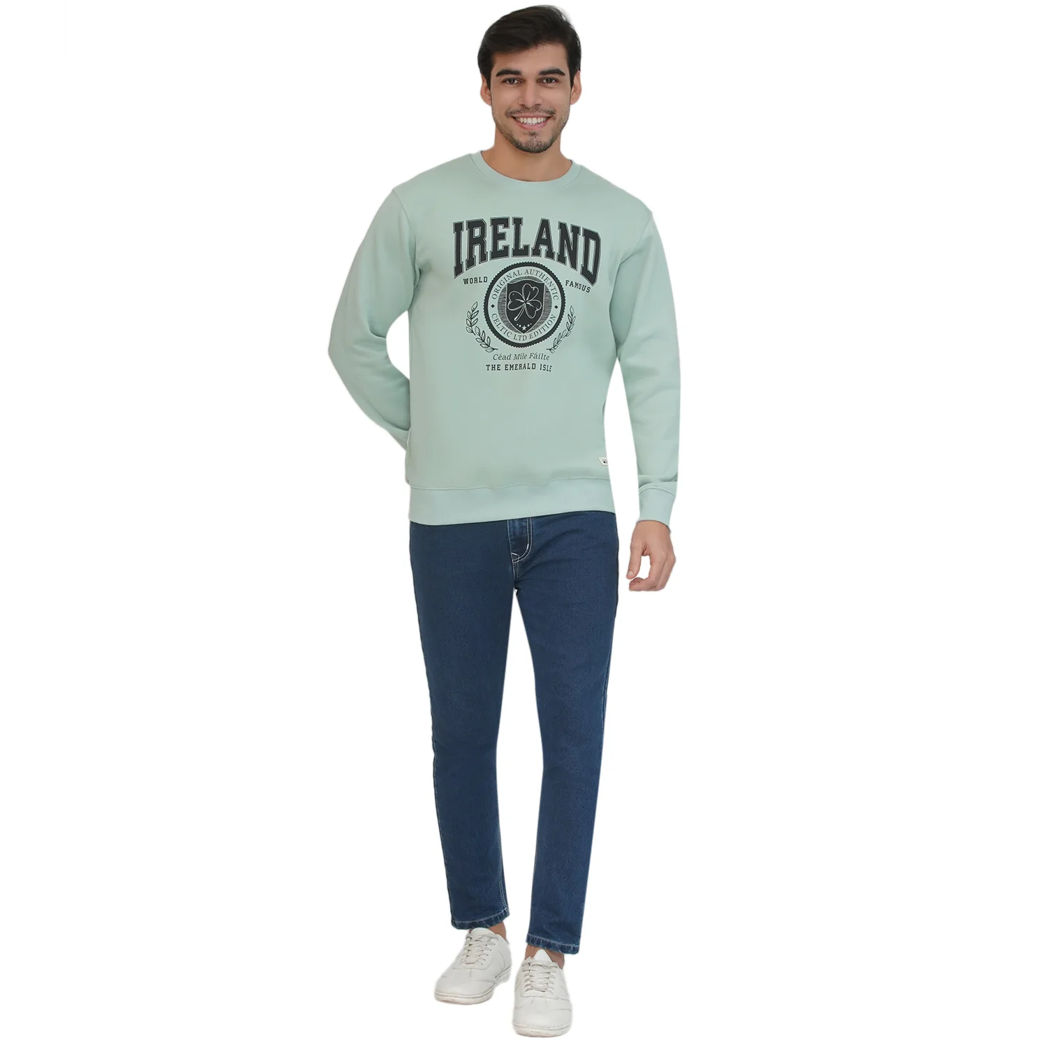 Ireland Badge Unisex Pistachio Sweatshirt - Image 4