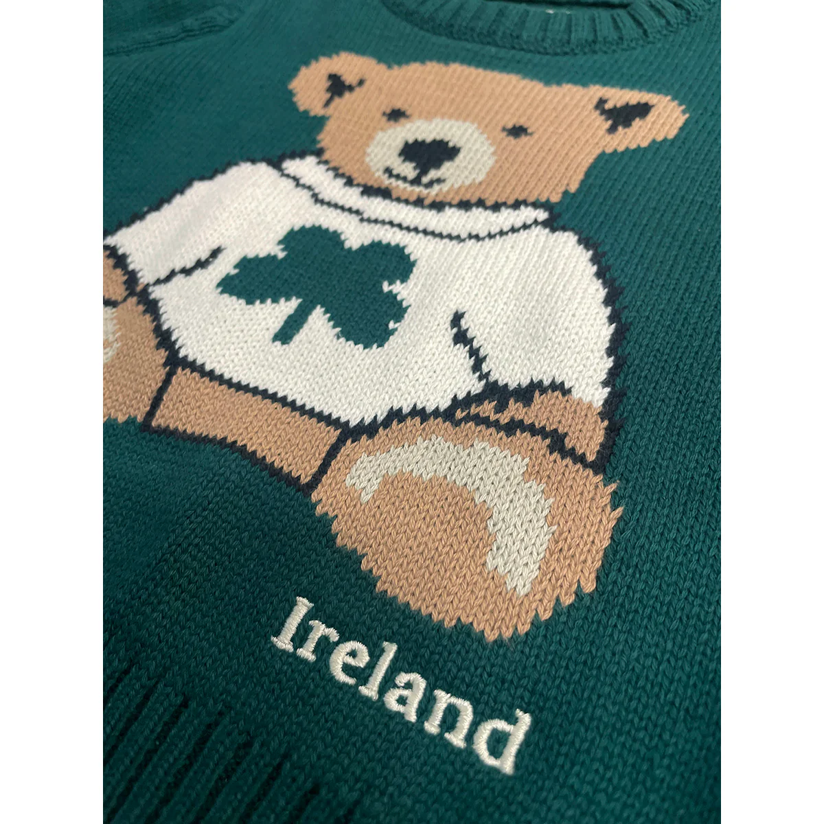 Ireland Bear Dark Green Kids Knitted Jumper - Image 5