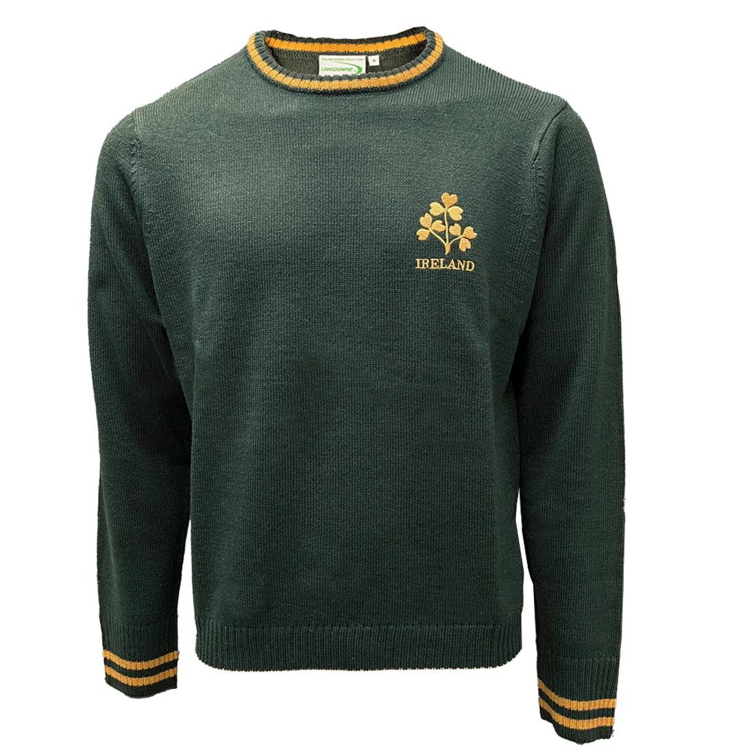 Ireland Bottle Green Three Shamrock Crew Neck Jumper