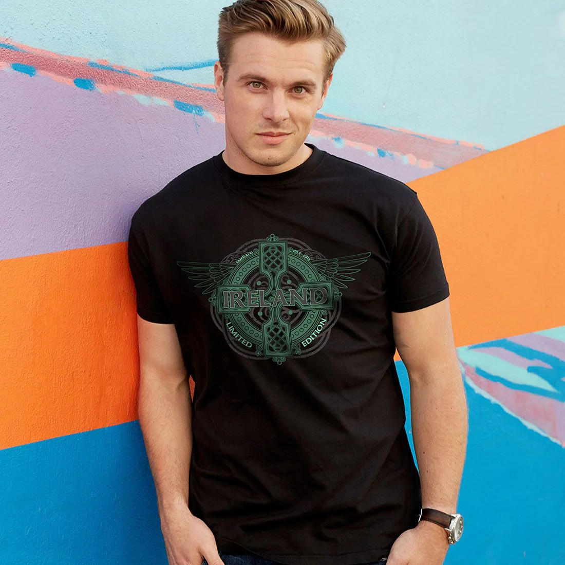 Ireland Celtic Cross Wings T-Shirt - Image 5