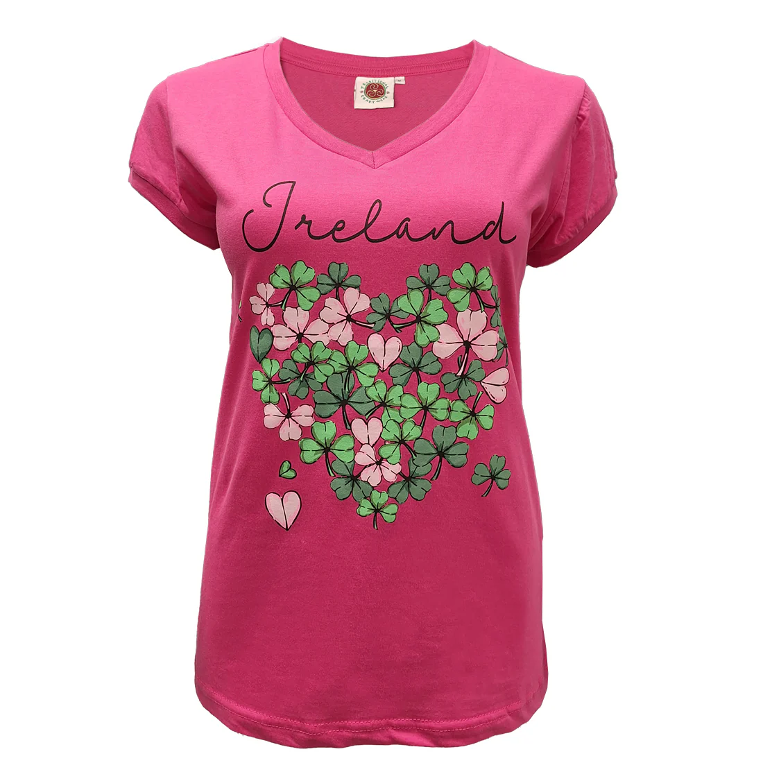 Ireland Cerise Shamrock Heart Women's T-Shirt