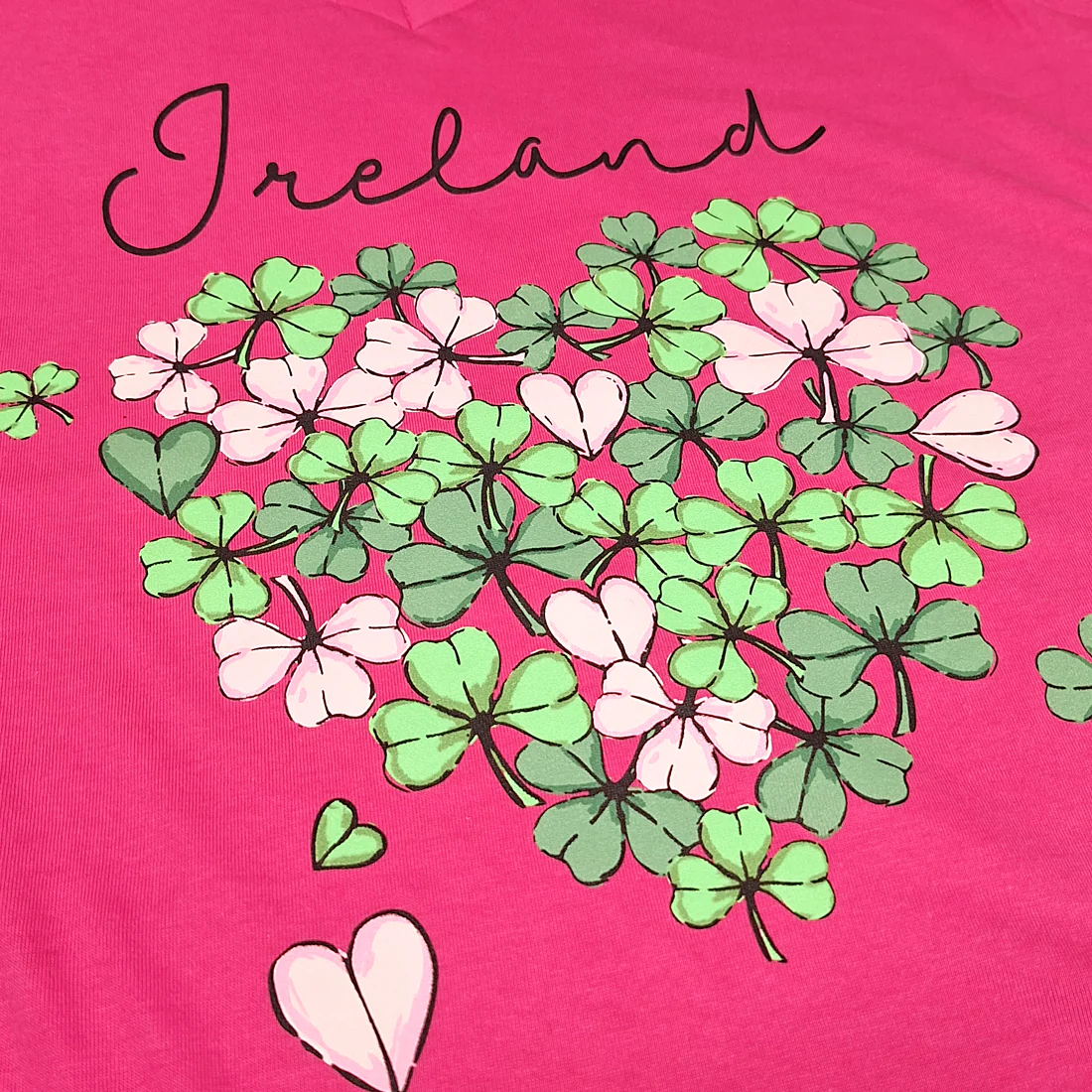 Ireland Cerise Shamrock Heart Women's T-Shirt - Image 4