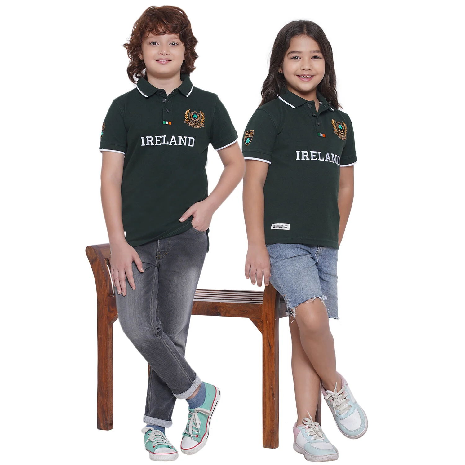 Ireland Crest Badge Kids Polo T-shirt - Image 2