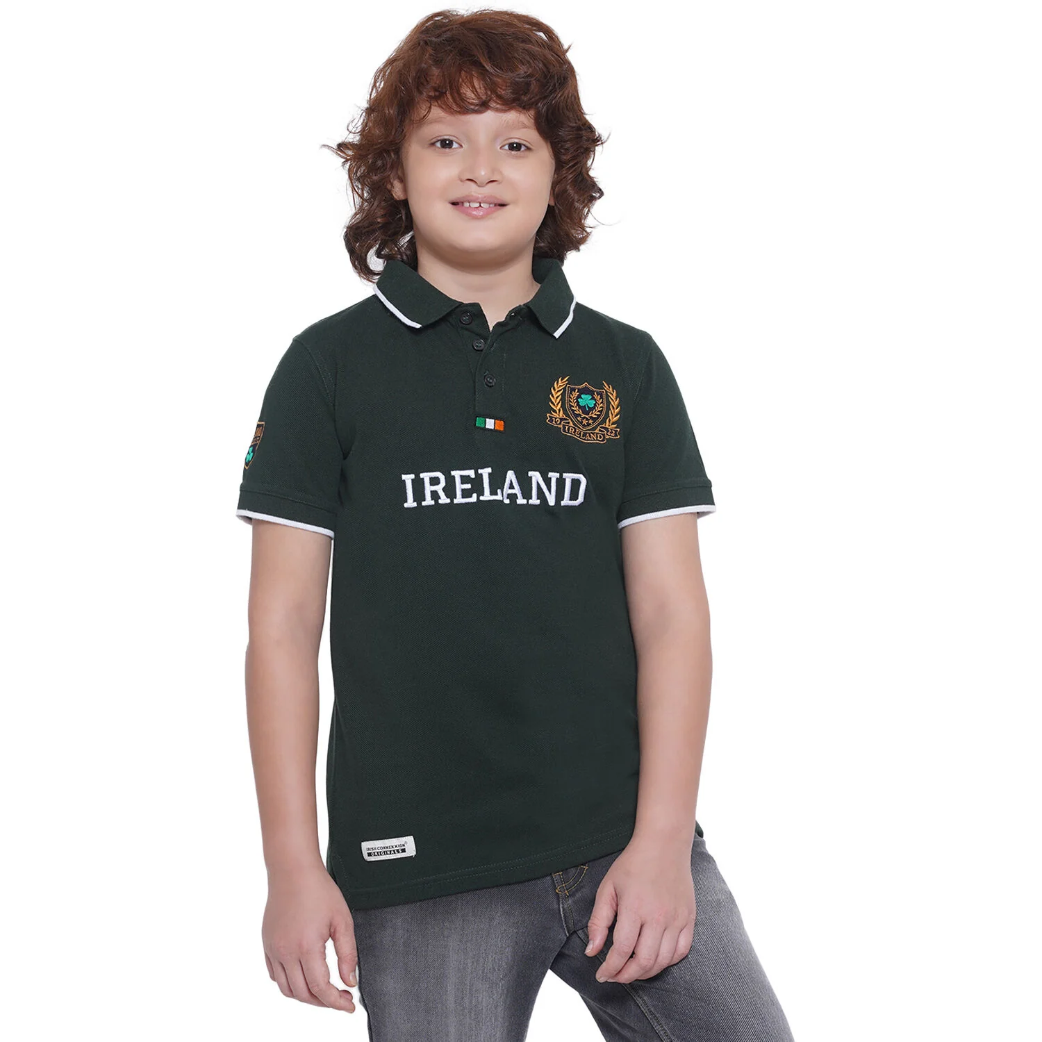 Ireland Crest Badge Kids Polo T-shirt - Image 3
