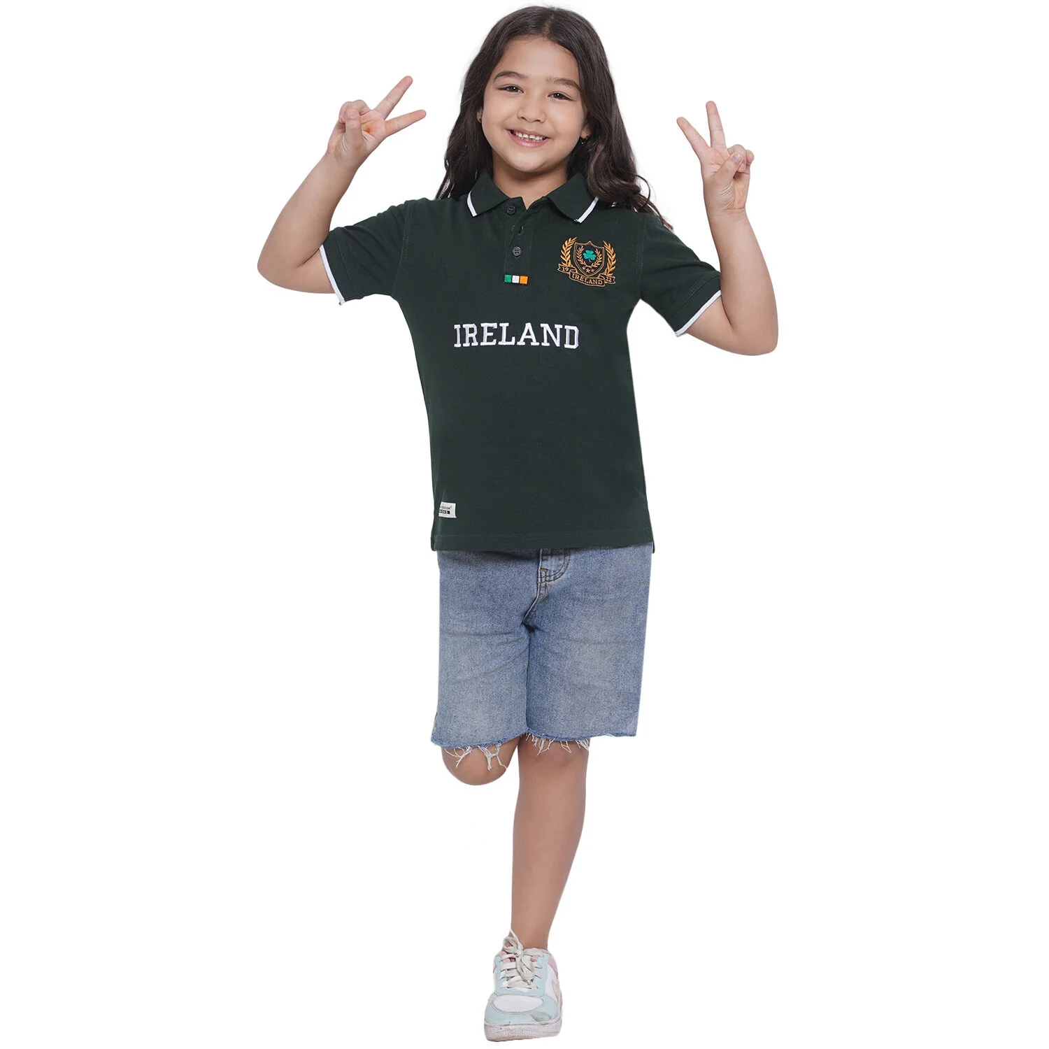 Ireland Crest Badge Kids Polo T-shirt - Image 4