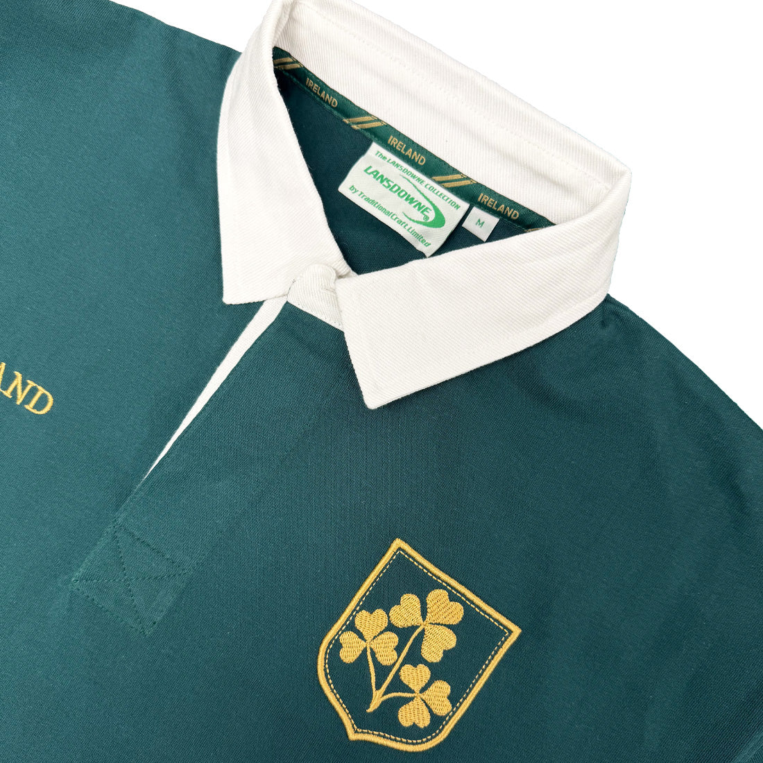 Ireland Dark Green and Gold Shamrock Short Sleeve Rugby Shirt - Image 6