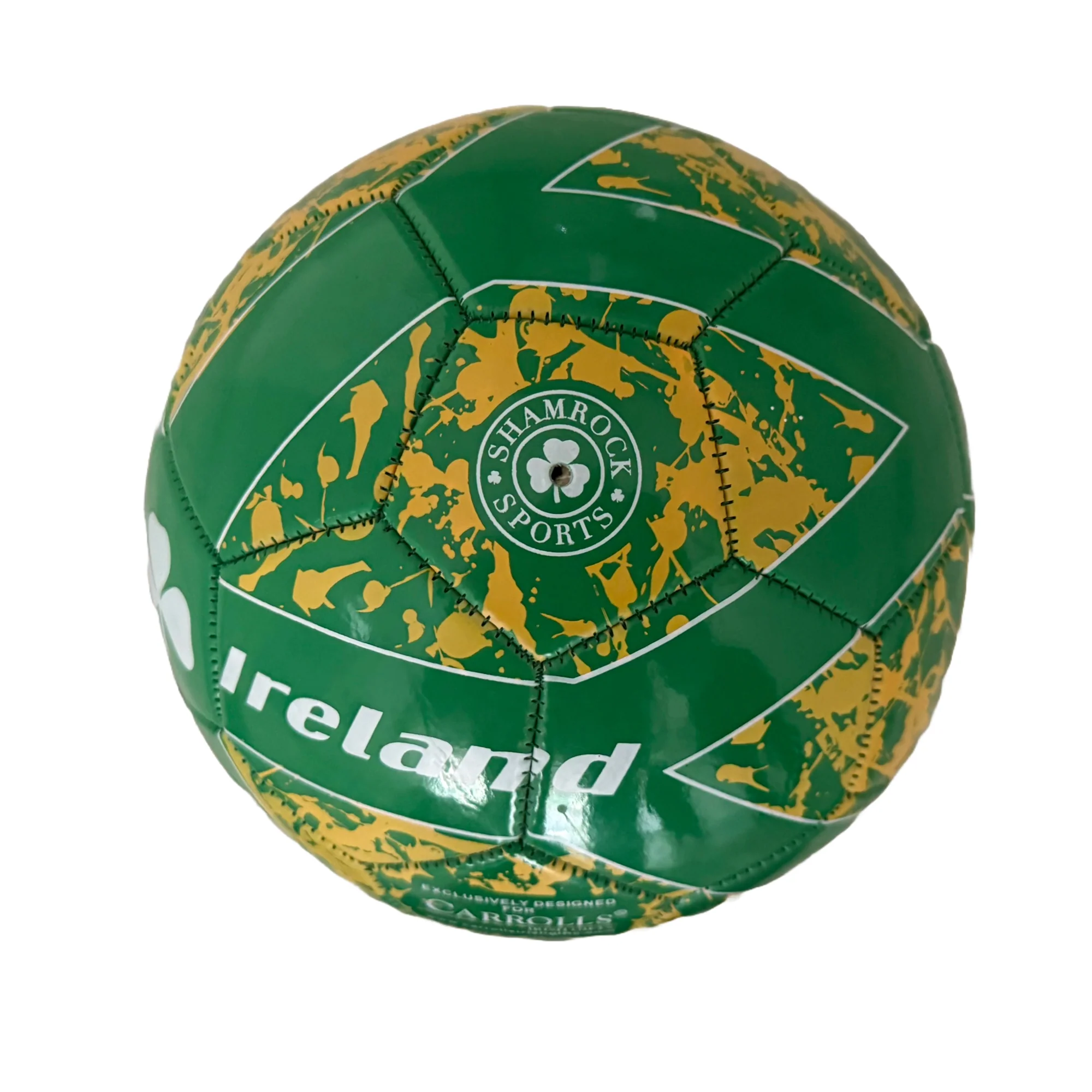 Ireland Designed Soccer Ball With White Shamrock Design Size 2 - Image 3