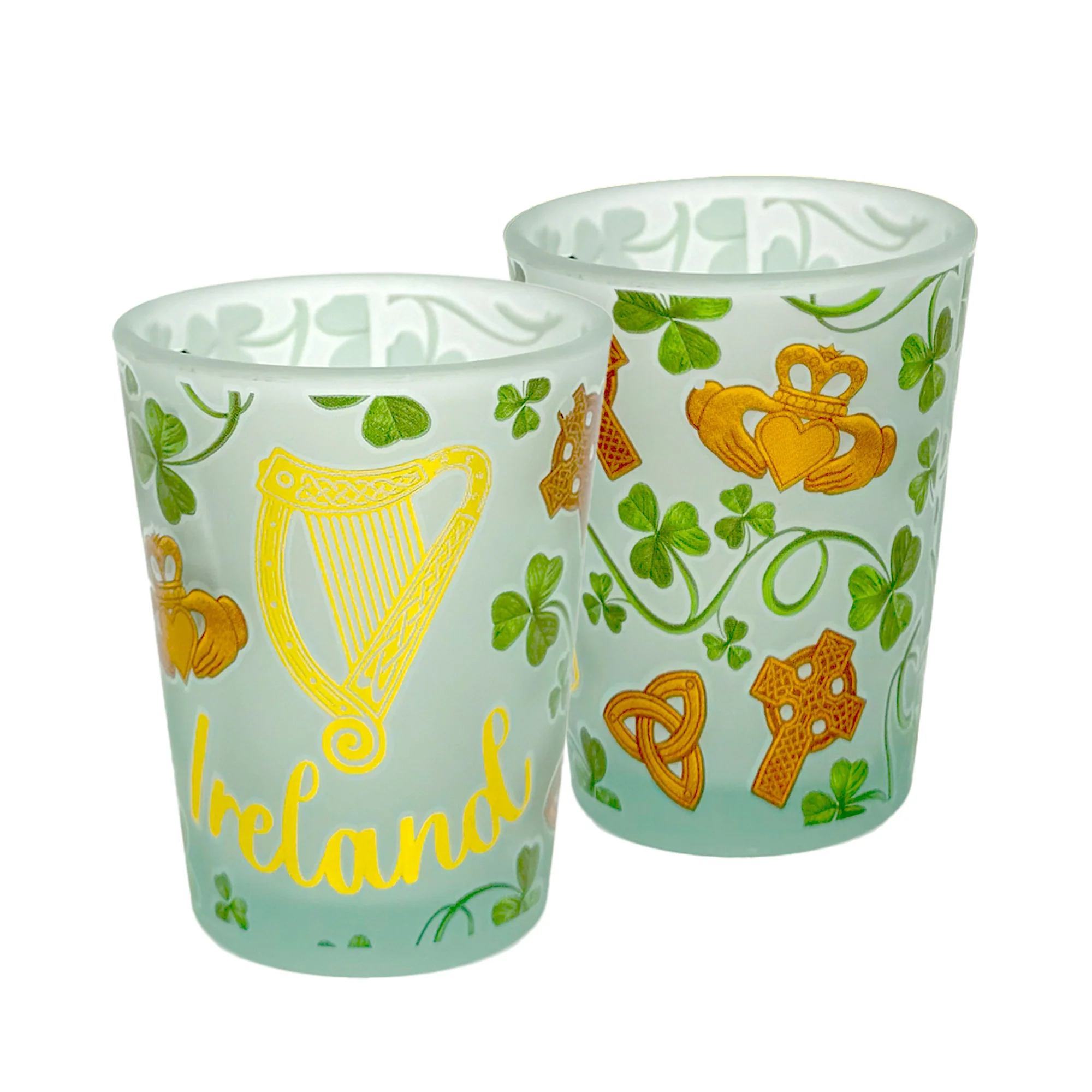 Ireland Harp Claddagh Shamrock Shot Glass - Image 2