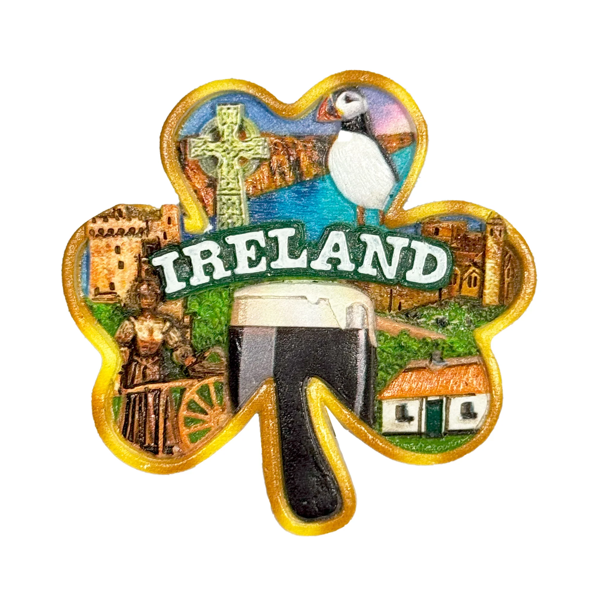 Ireland Shamrock Shaped Resin Magnet